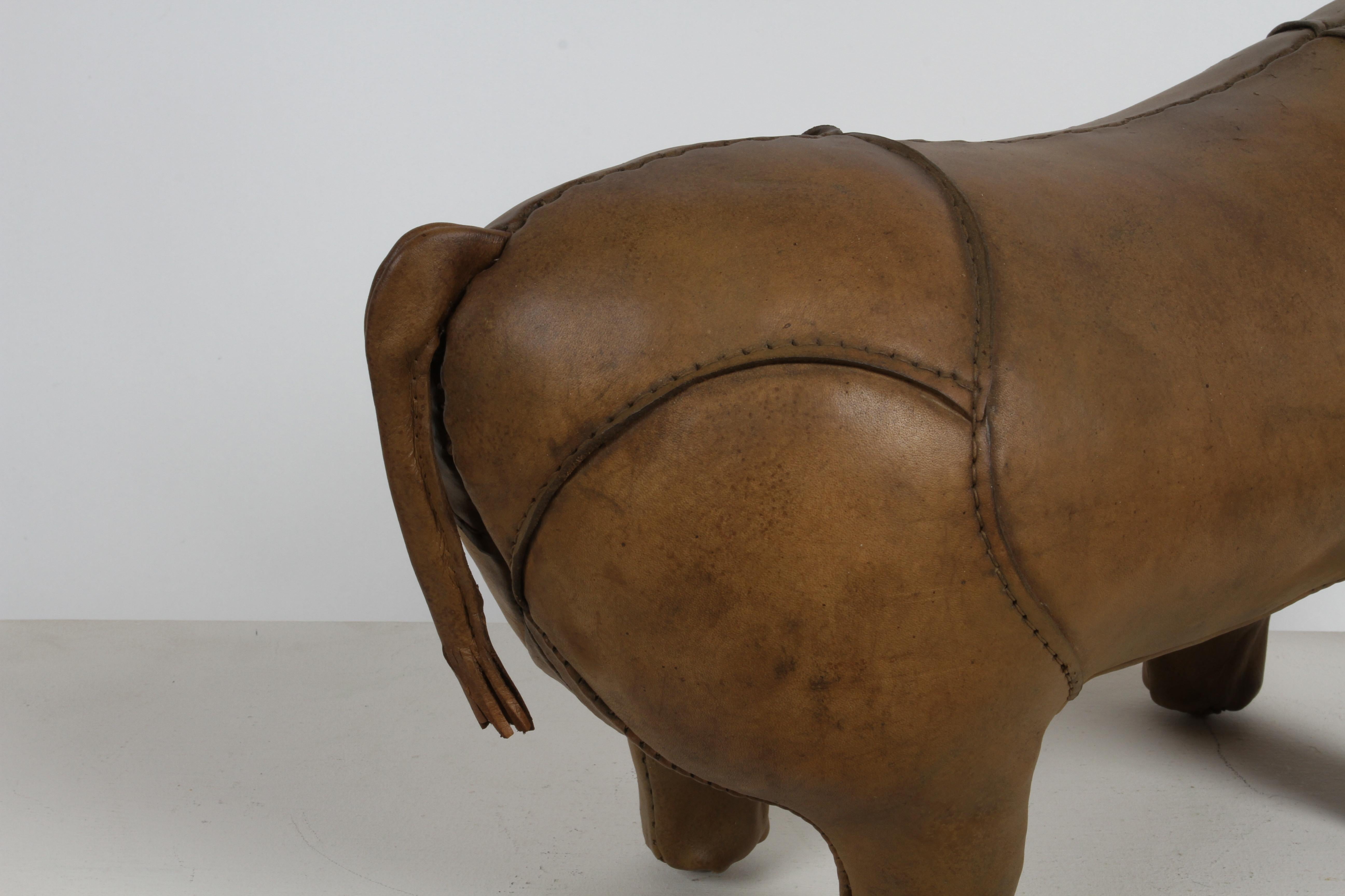 1960s Dimitri Omersa Leather Rhino Retailed by Abercrombie & Fitch - Restored For Sale 4