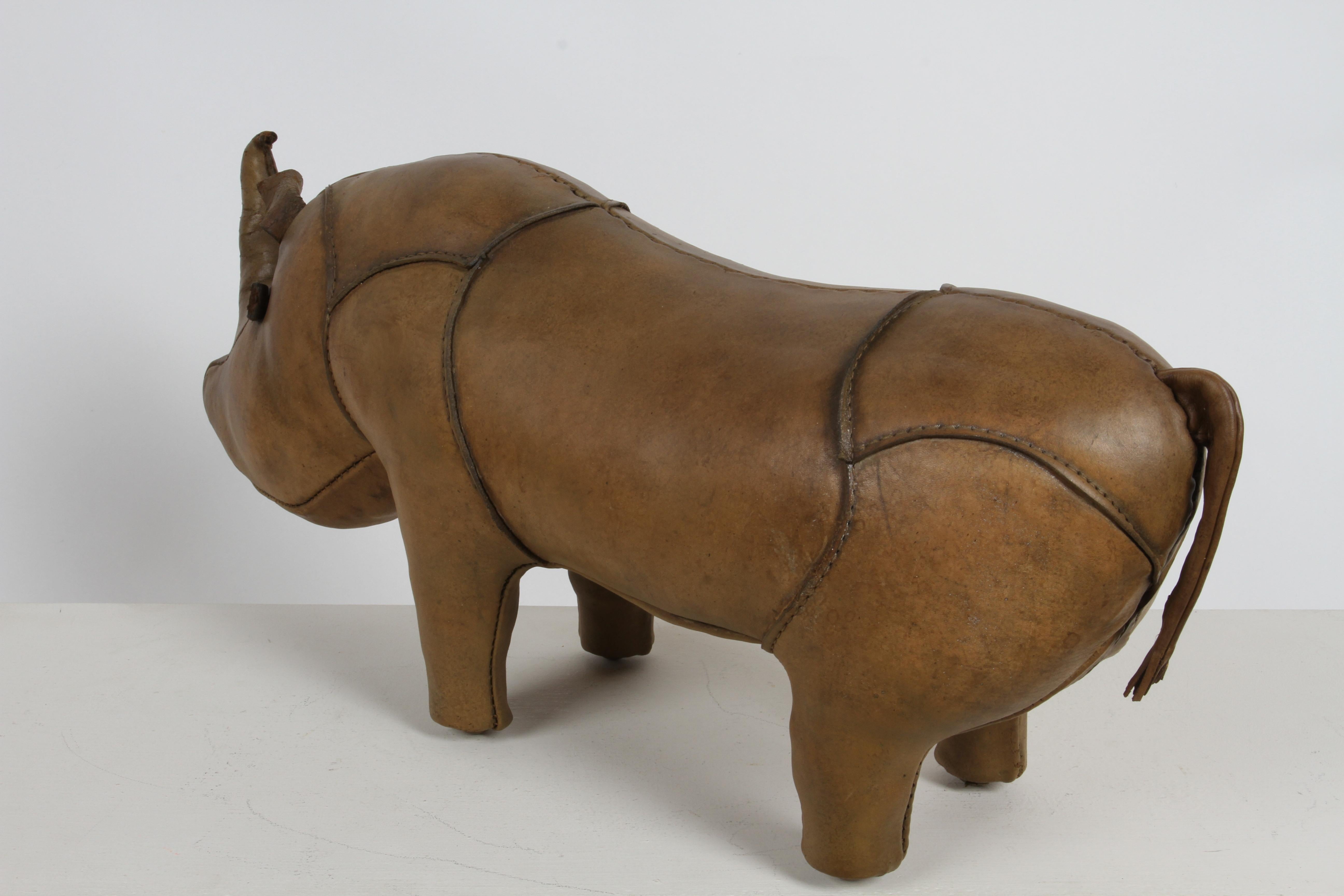 1960s Dimitri Omersa Leather Rhino Retailed by Abercrombie & Fitch - Restored For Sale 6