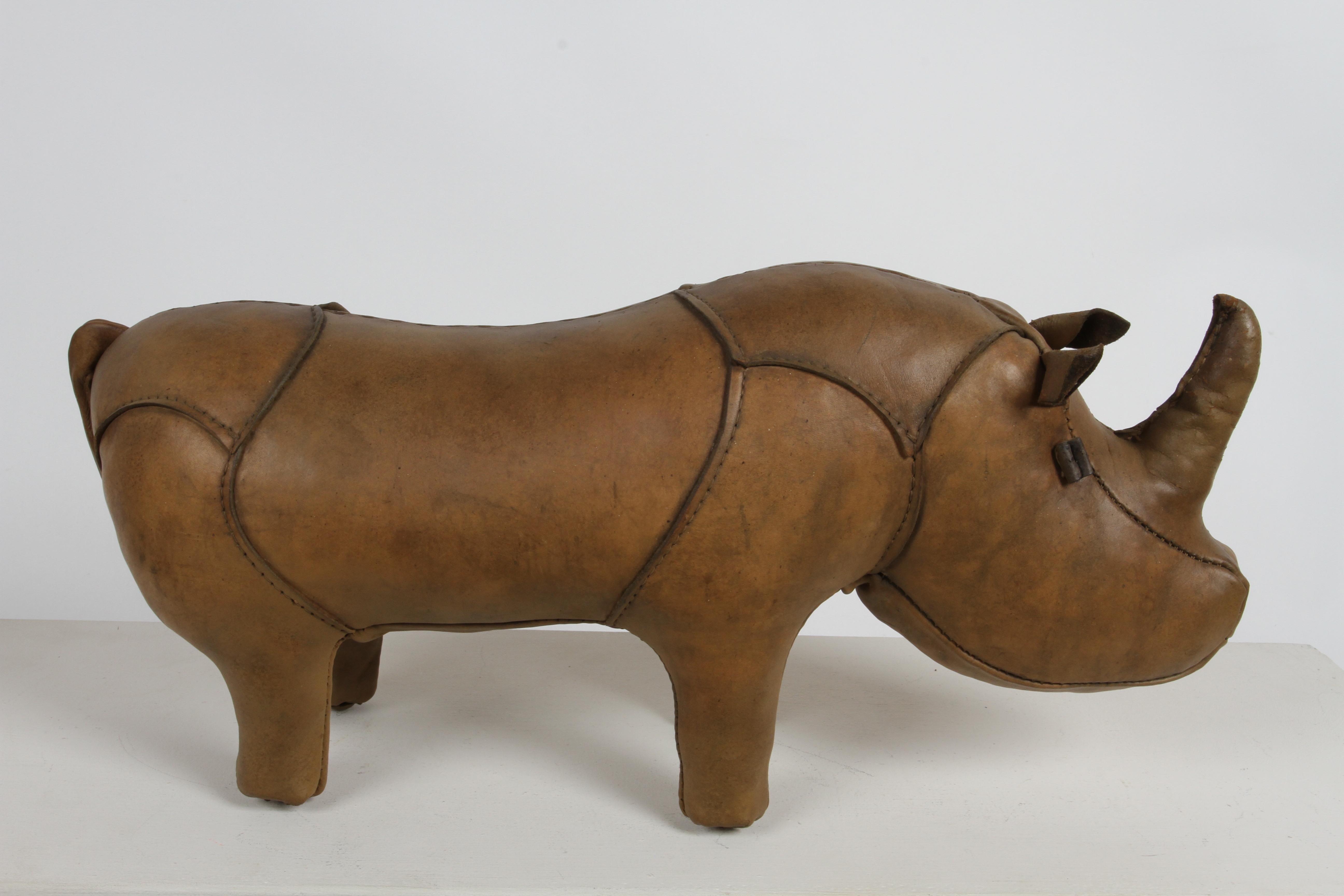 1960s Dimitri Omersa Leather Rhino Retailed by Abercrombie & Fitch - Restored For Sale 2
