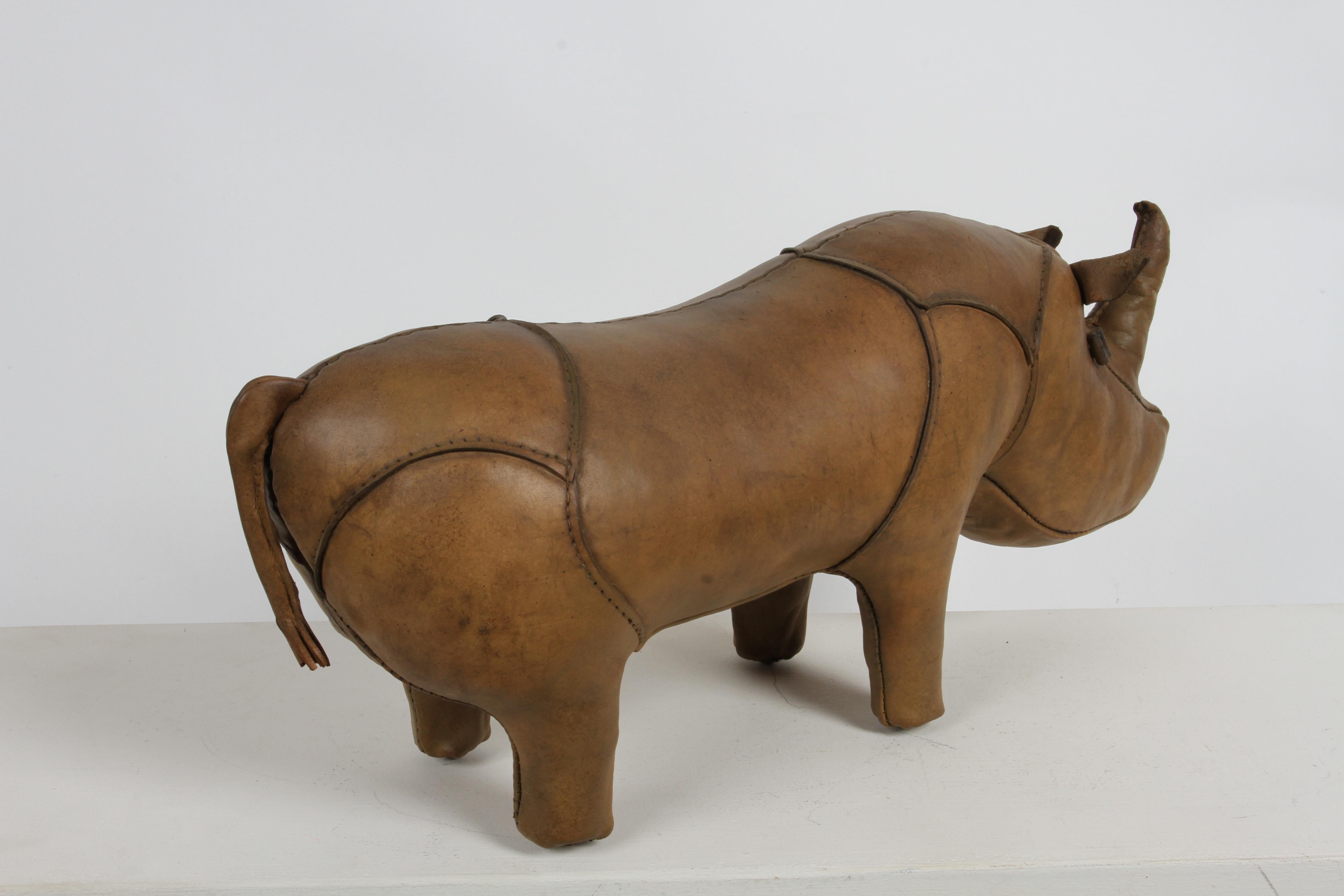1960s Dimitri Omersa Leather Rhino Retailed by Abercrombie & Fitch - Restored For Sale 3