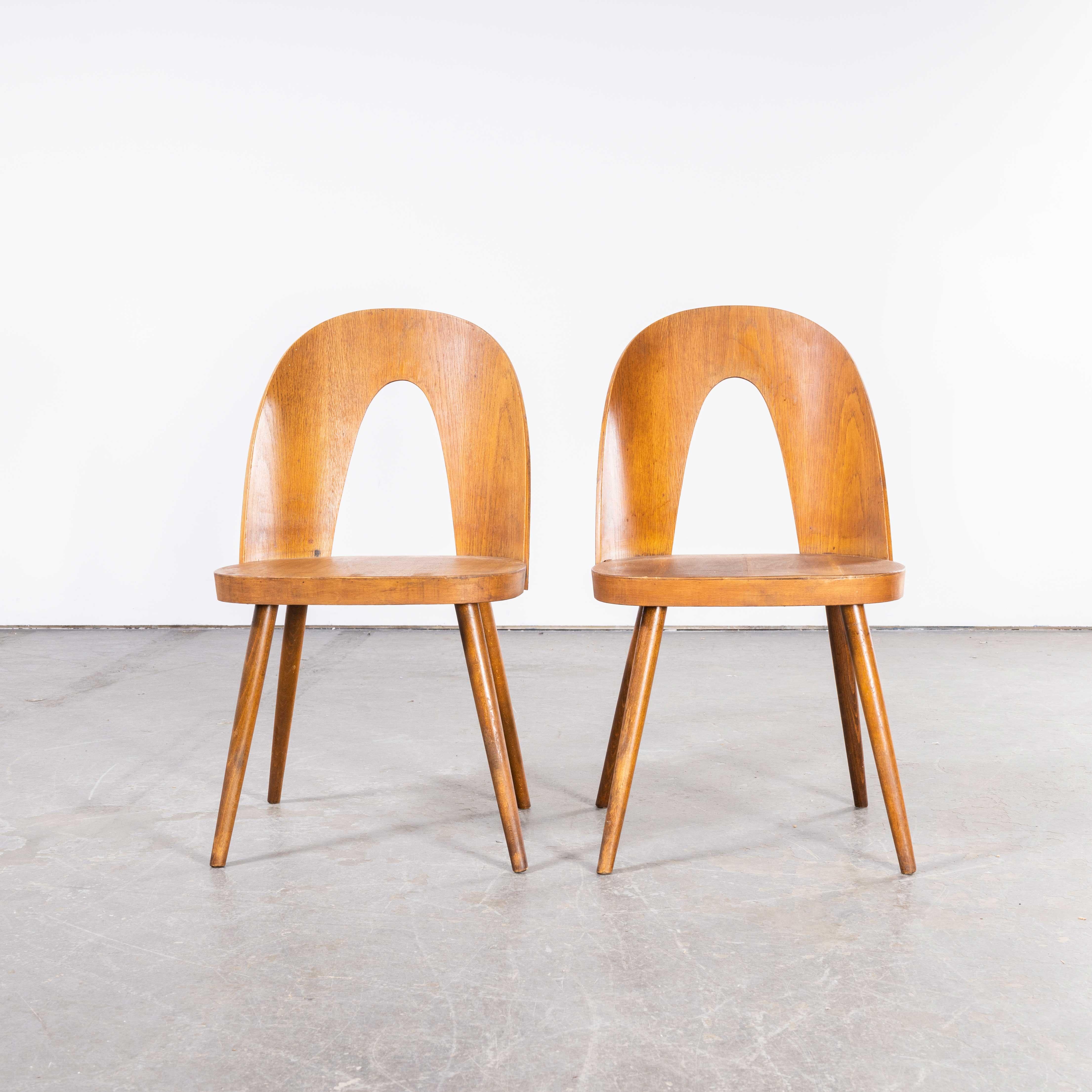 1960's Dining Chairs by Antonin Suman for Ton, Pair In Good Condition In Hook, Hampshire