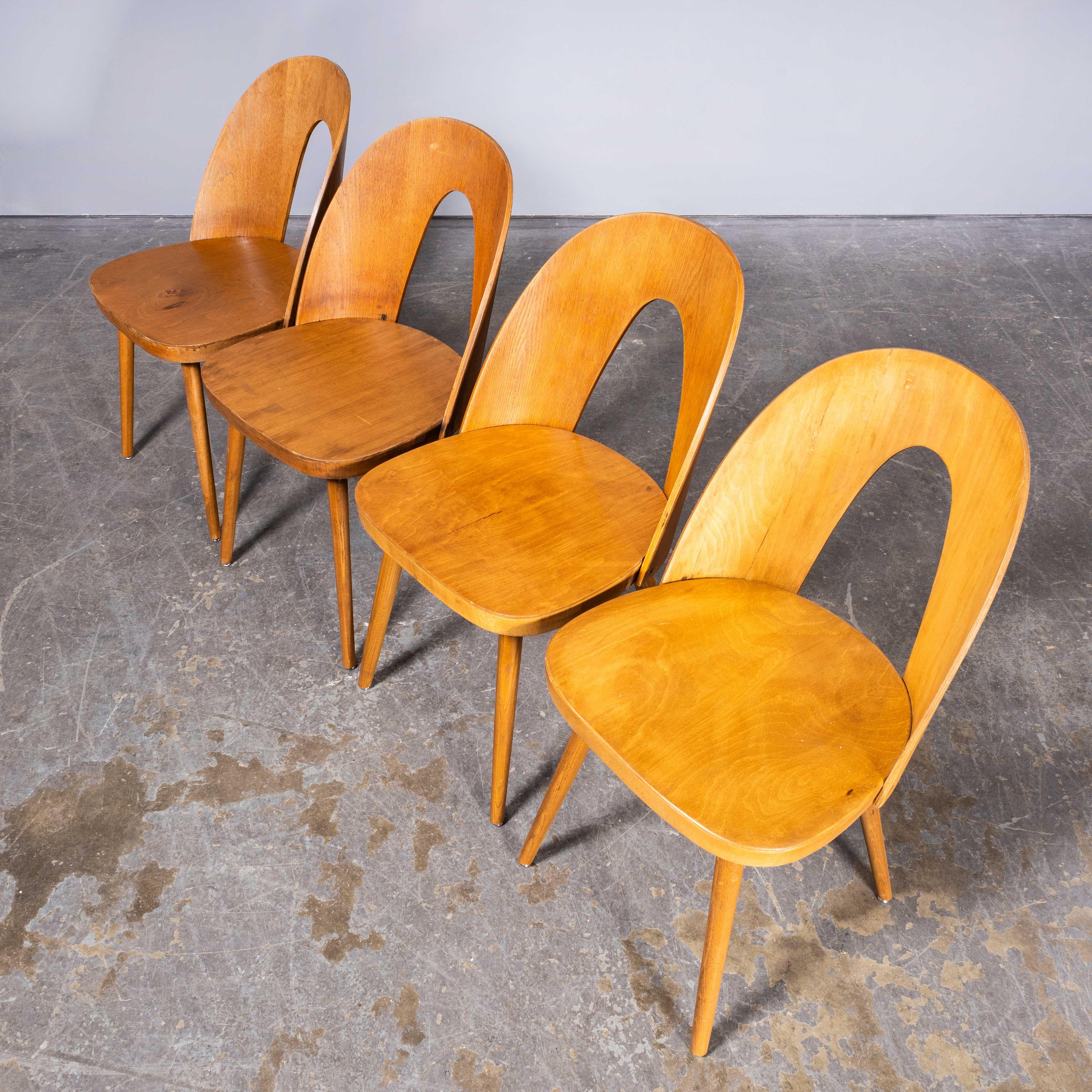 1960's Dining  Chairs By Antonin Suman For Ton - Set Of Four In Good Condition In Hook, Hampshire