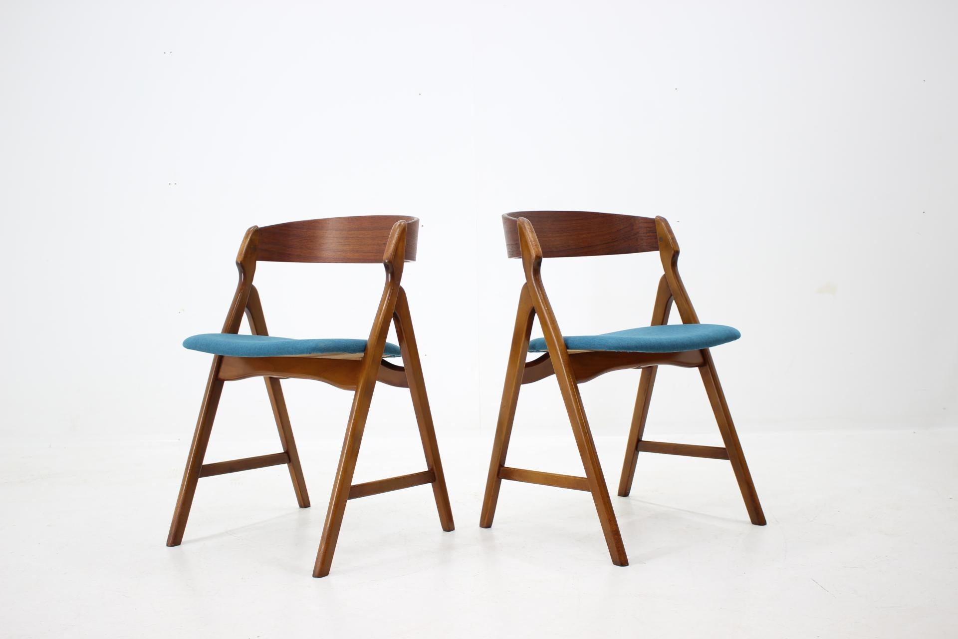 Danish Set of 1960s Dining Chairs by Henning Kjaernulf for Boltinge Støle Møbelfabrik