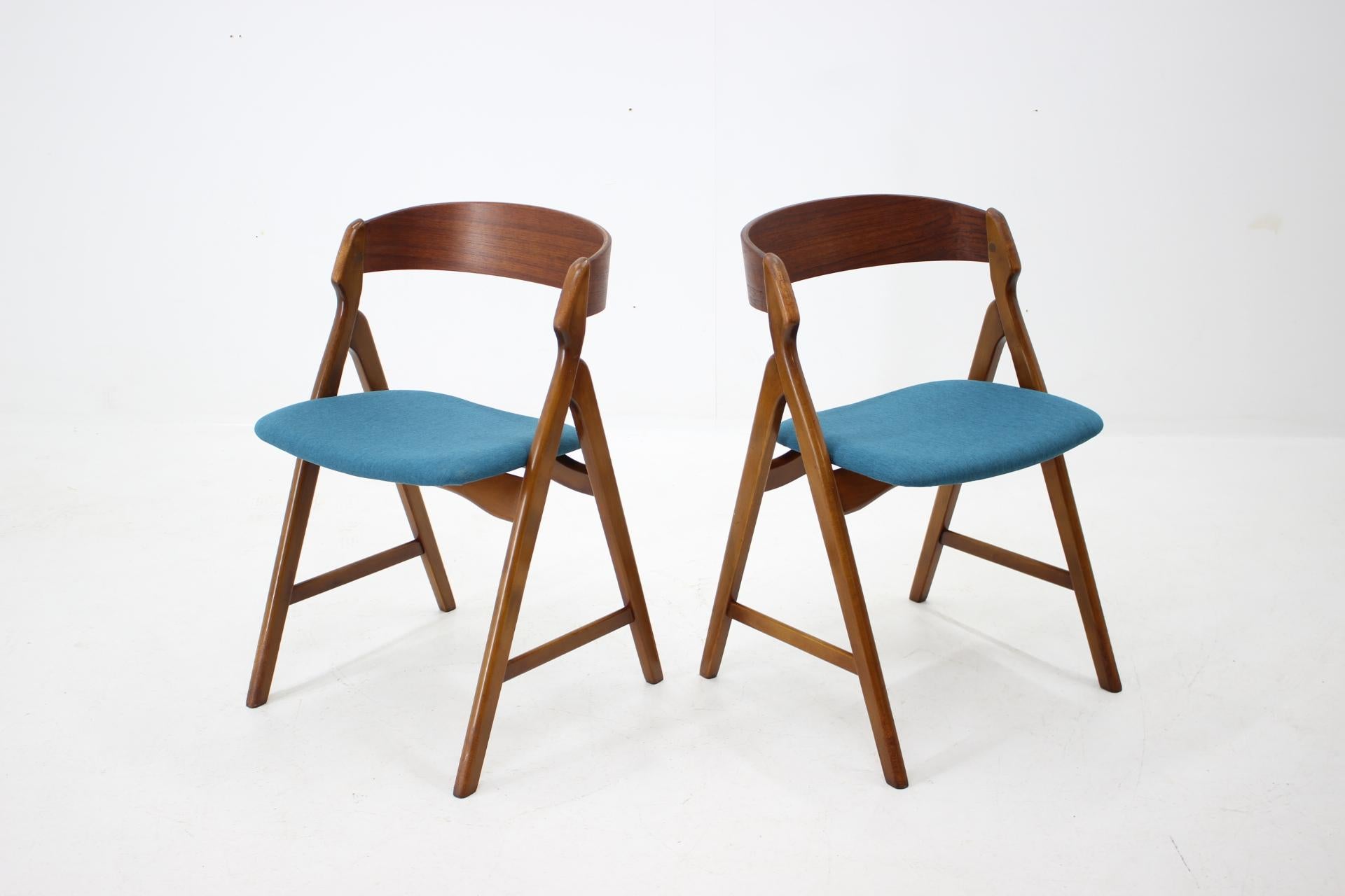 Veneer Set of 1960s Dining Chairs by Henning Kjaernulf for Boltinge Støle Møbelfabrik