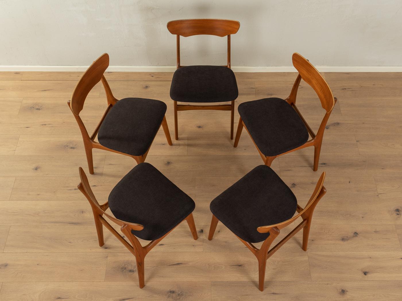 Fabric 1960s Dining chairs, Schiønning & Elgaard