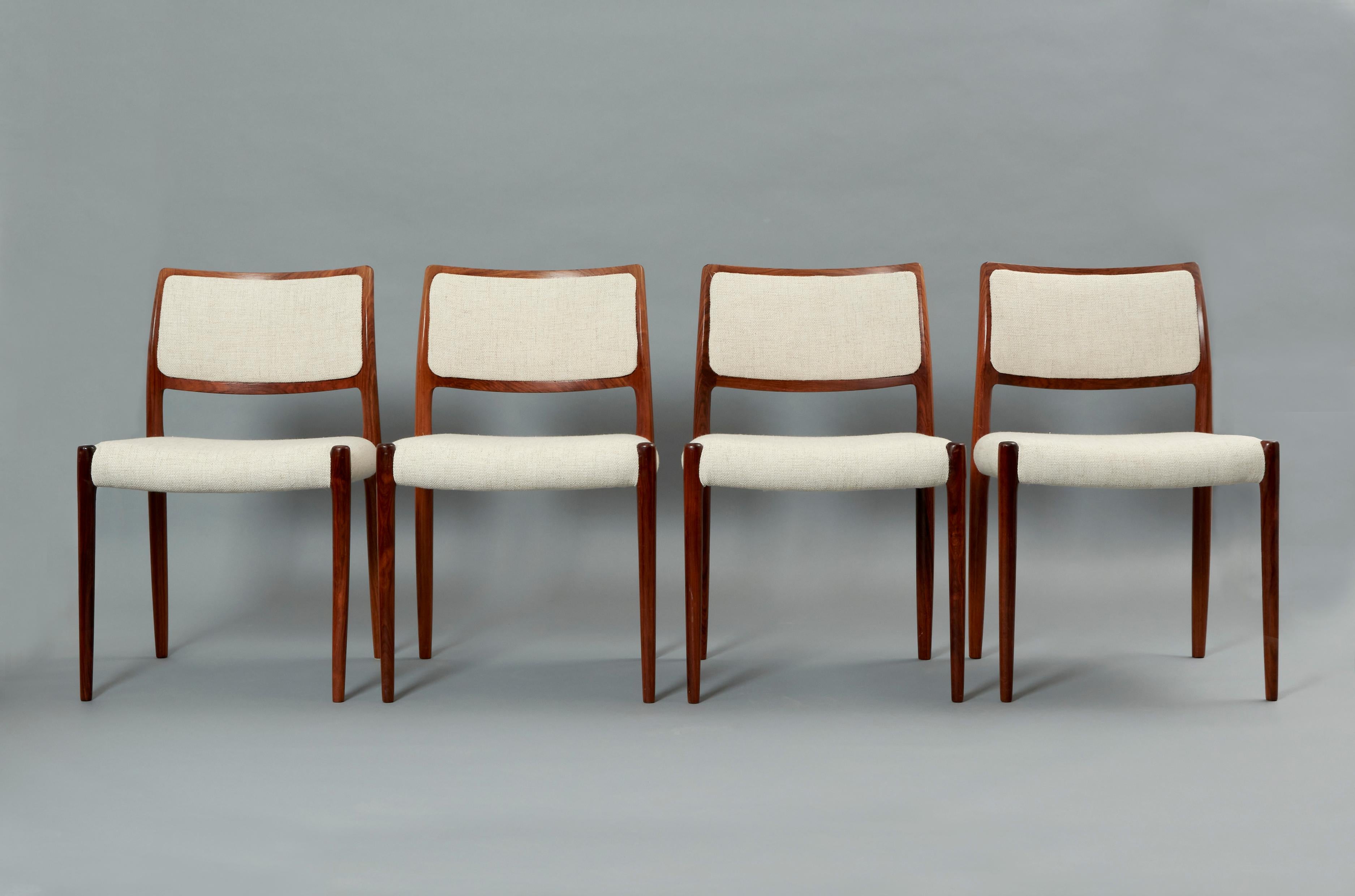 Mid-Century Modern 1960s Dining Chairs Set by Niels Otto Moller