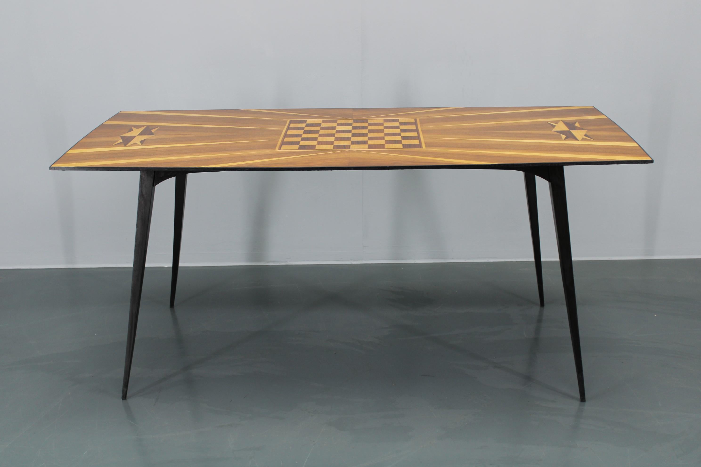 1960s Dining Chess Table , Czechoslovakia In Good Condition For Sale In Praha, CZ