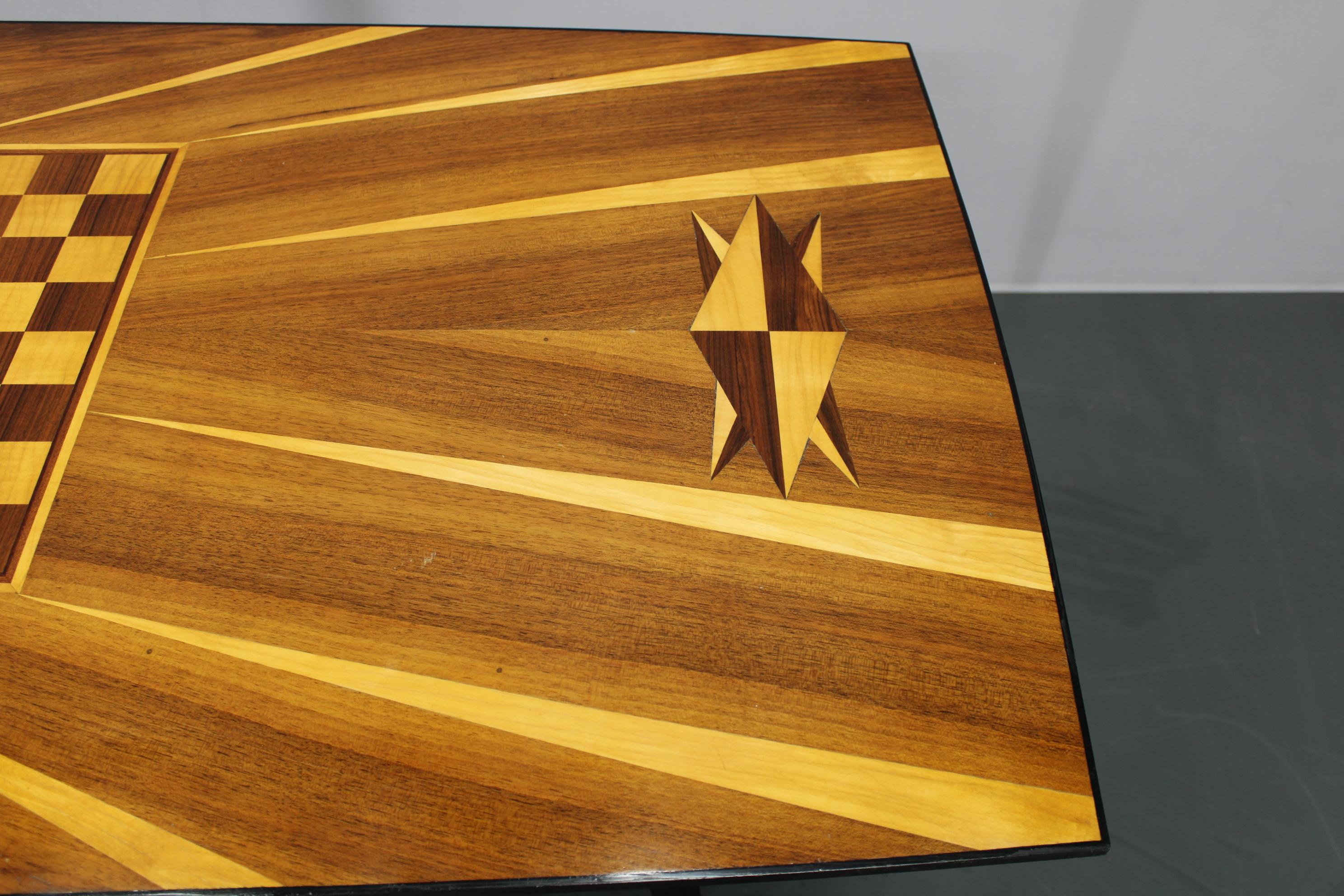 Wood 1960s Dining Chess Table , Czechoslovakia For Sale