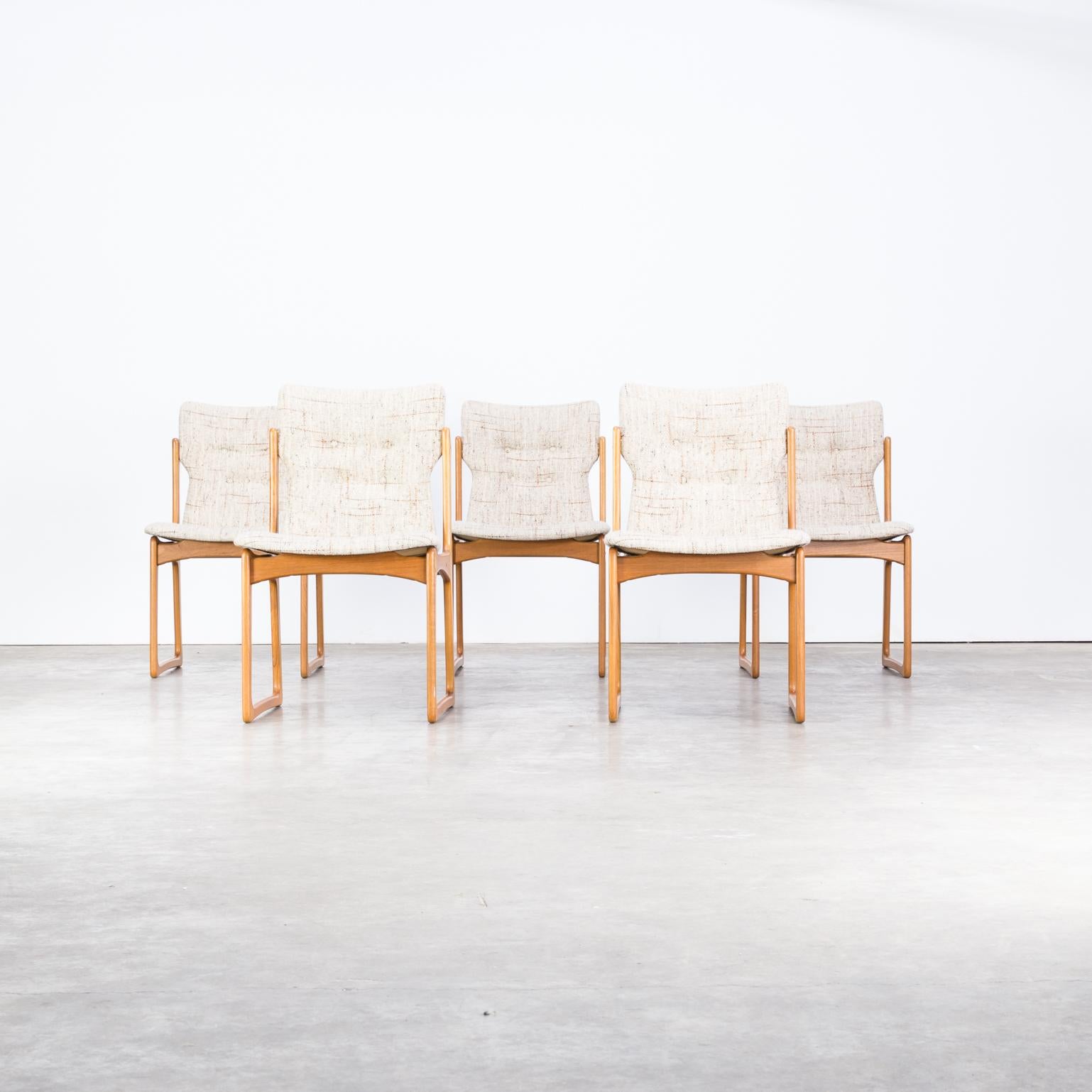 1960s Dining Room Chair for Vamdrup Stolefabrik Denmark Set of 5 In Good Condition For Sale In Amstelveen, Noord