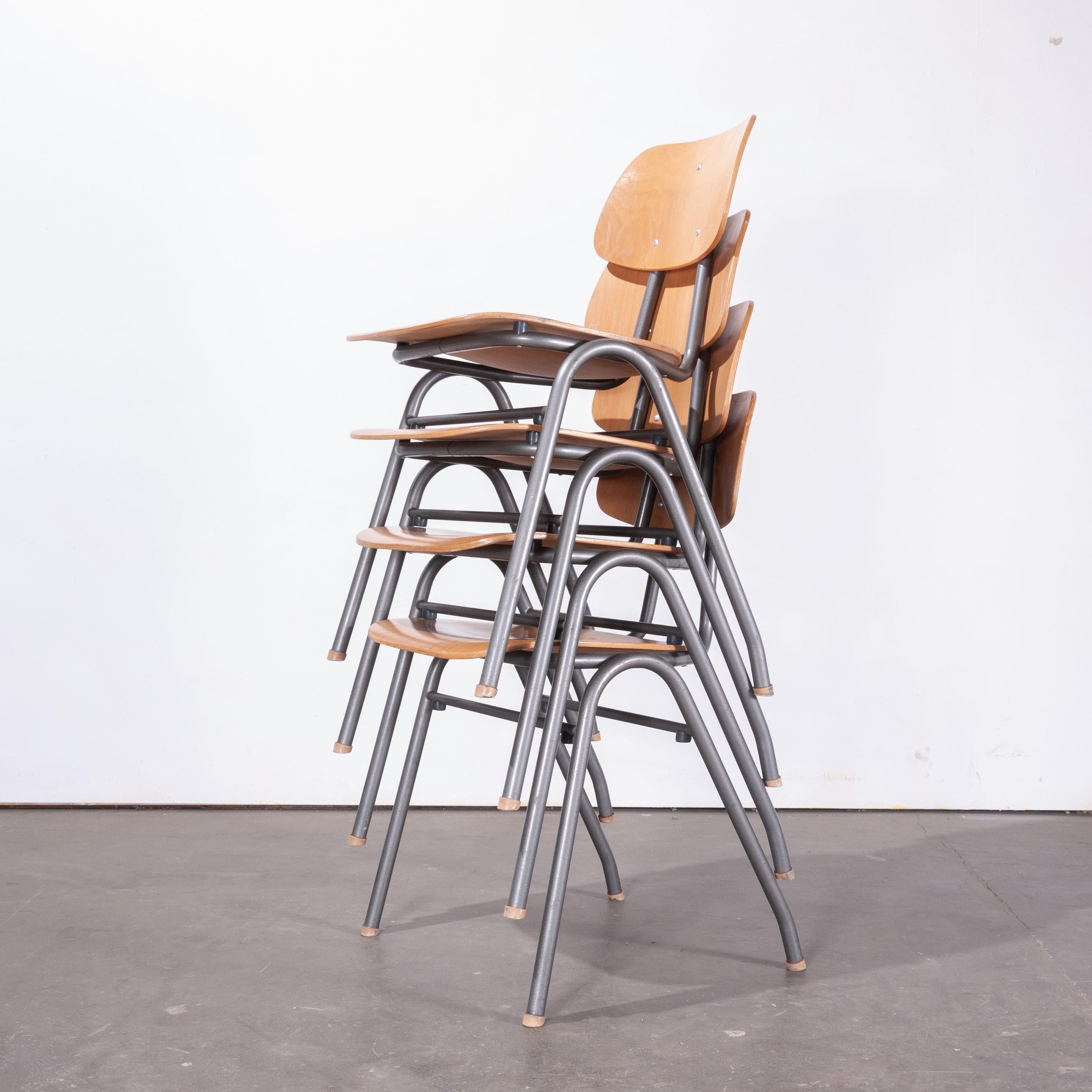 1960s Dining School/University Chairs, Set of Four In Good Condition In Hook, Hampshire