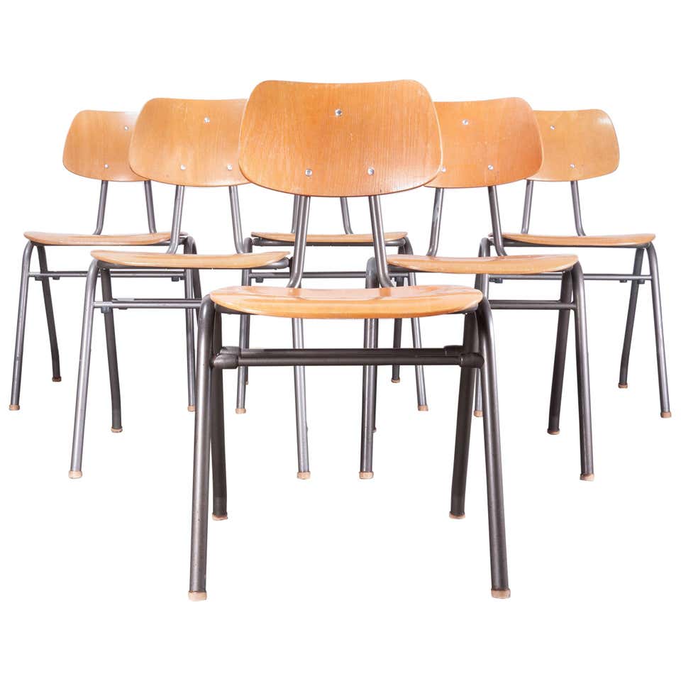 Metal School Chairs 17 For Sale on 1stDibs