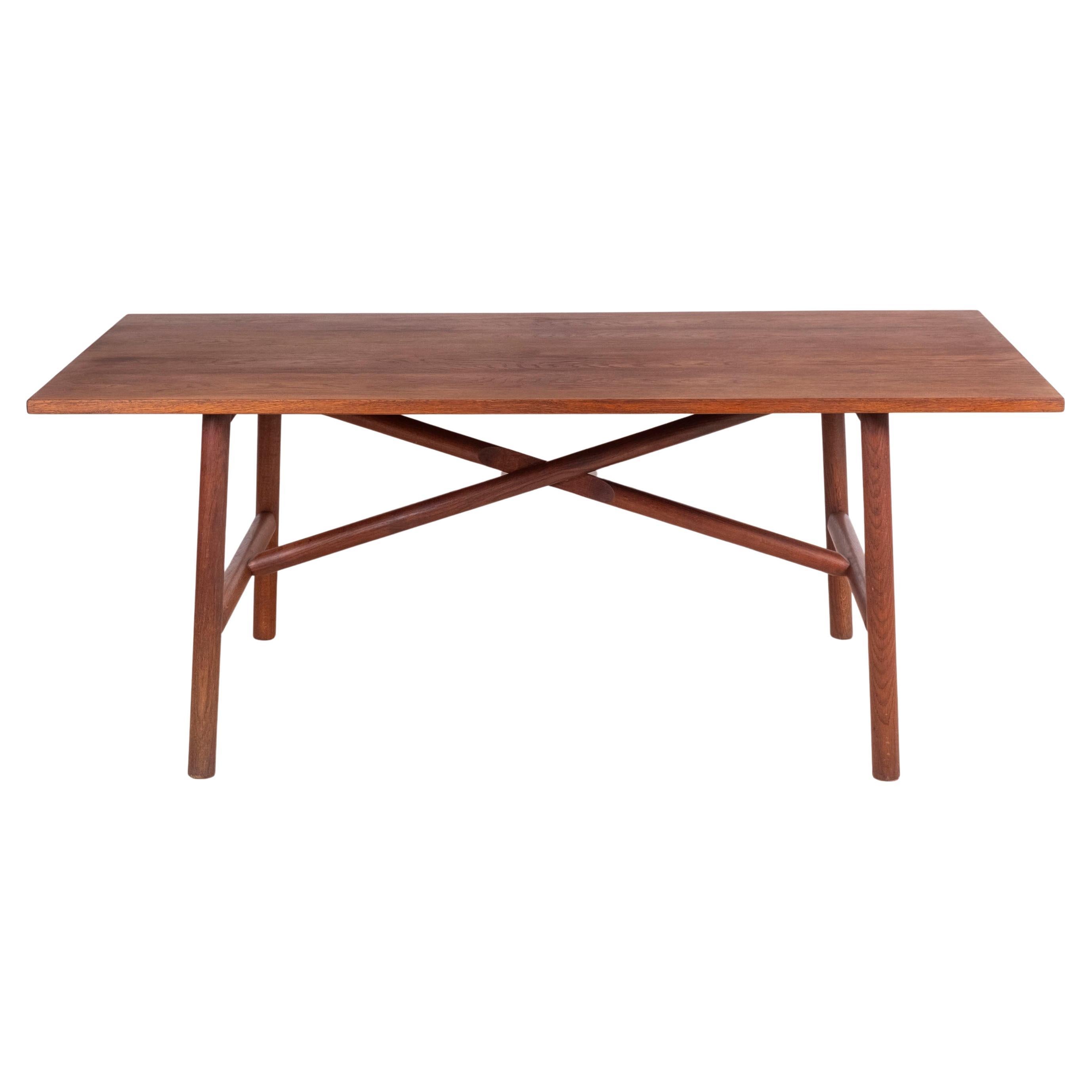 Table de salle à manger des années 1960 en chêne par ébéniste danois