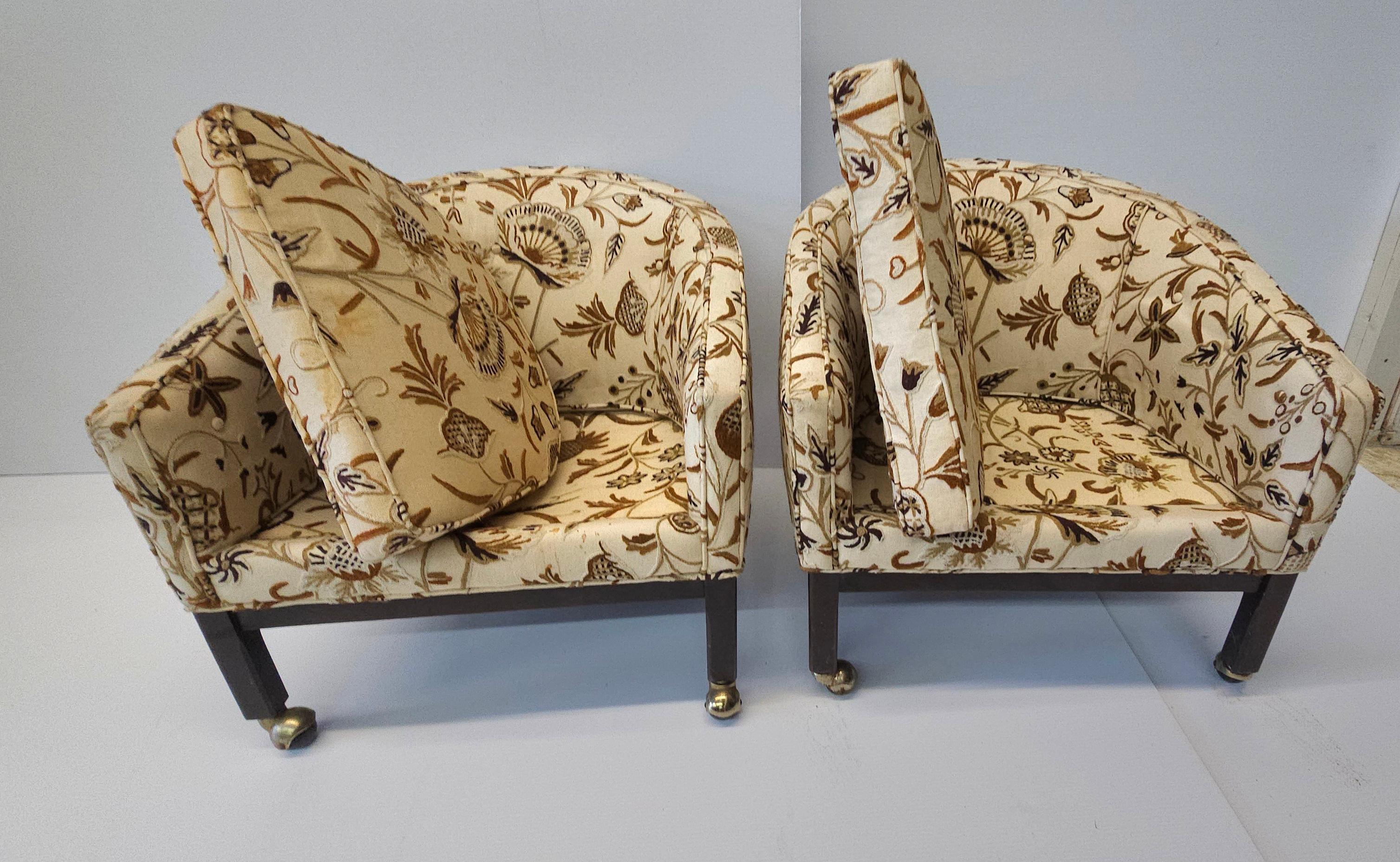 1960s Directional Petrified Needlepoint Cotton Felt Upholstered Lounge Chair For Sale 2