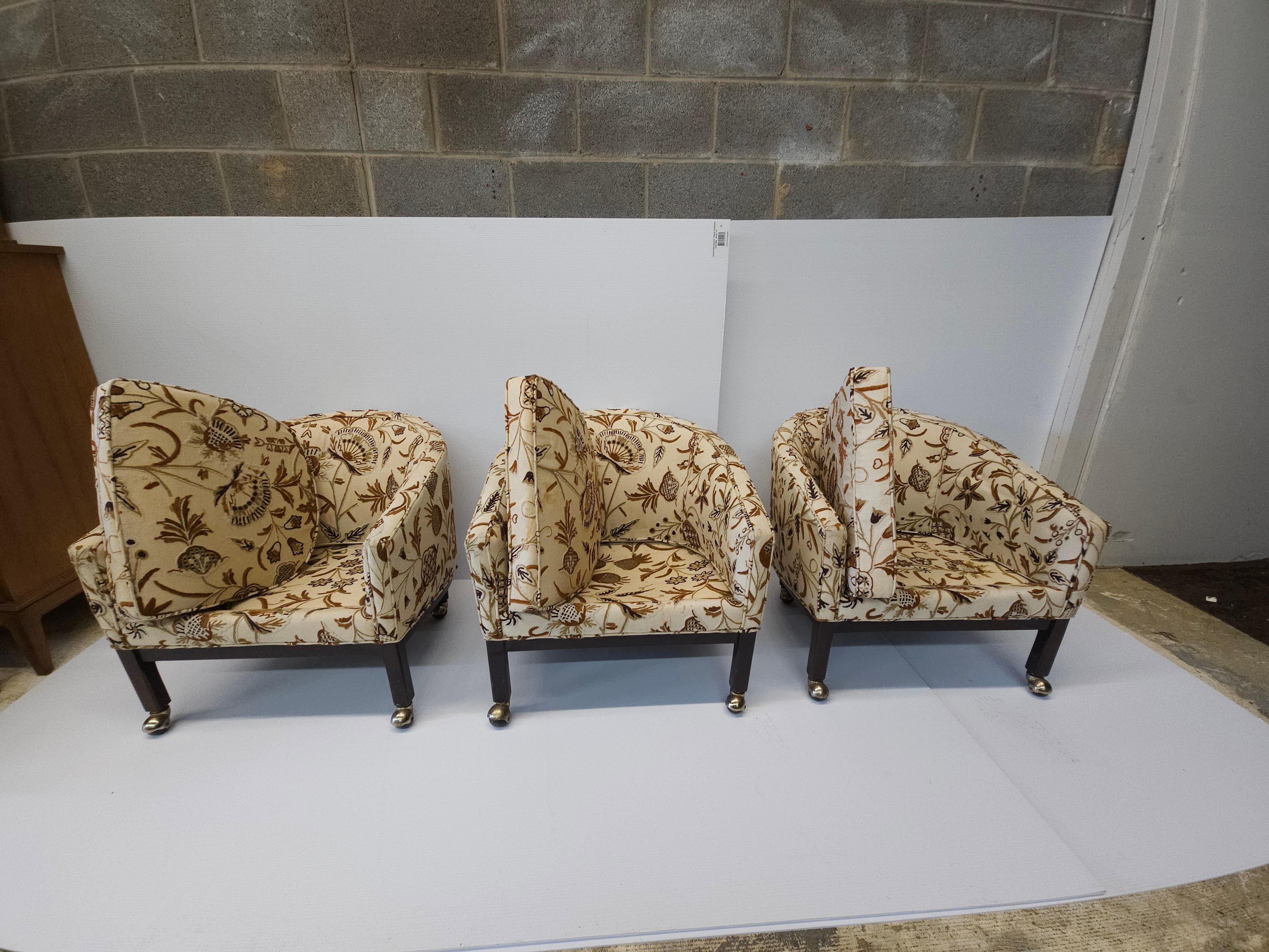 1960s Directional Petrified Needlepoint Cotton Felt Upholstered Lounge Chair For Sale 3