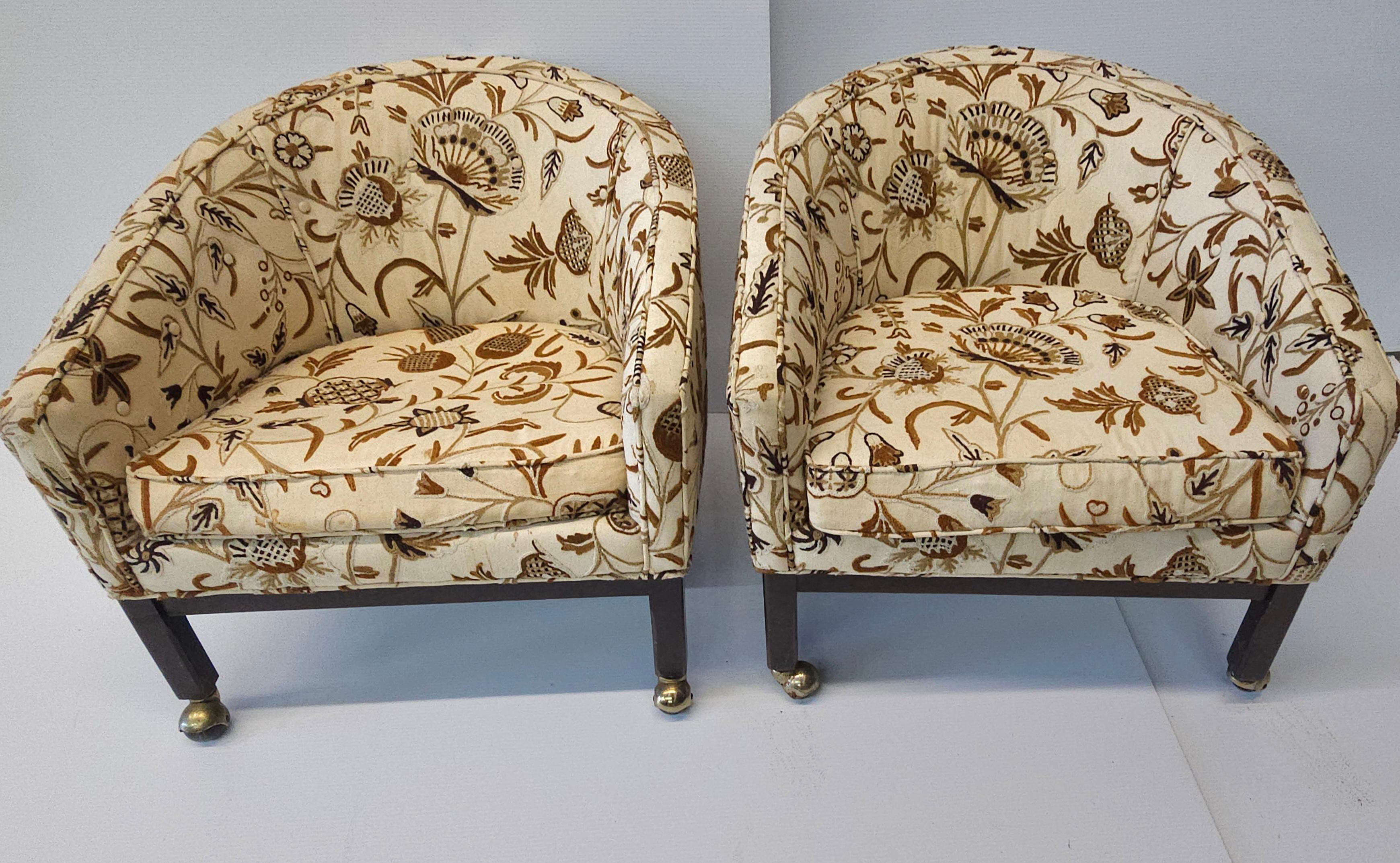 Upholstery 1960s Directional Petrified Needlepoint Cotton Felt Upholstered Lounge Chair For Sale