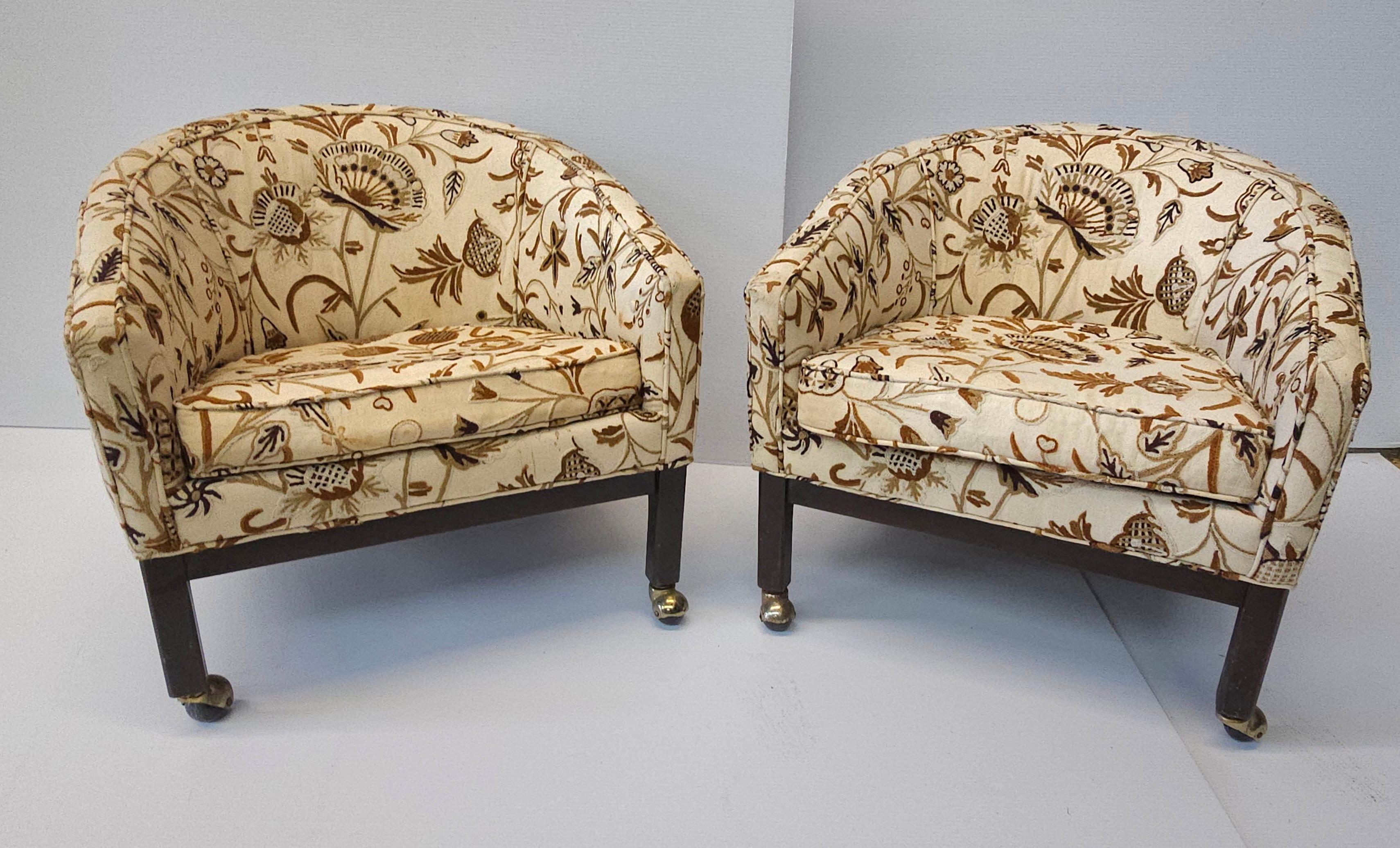 1960s Directional Petrified Needlepoint Cotton Felt Upholstered Lounge Chair For Sale 1