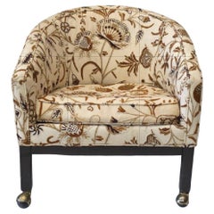 1960s Directional Petrified Needlepoint Cotton Felt Upholstered Lounge Chair