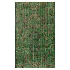 1960er Art-Deco-Teppich in Grün, Schwarz und geometrischen Mustern von Rug & KIlim