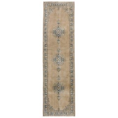 1960's Distressed Turkish Sivas Carpet Runner with Modern Style