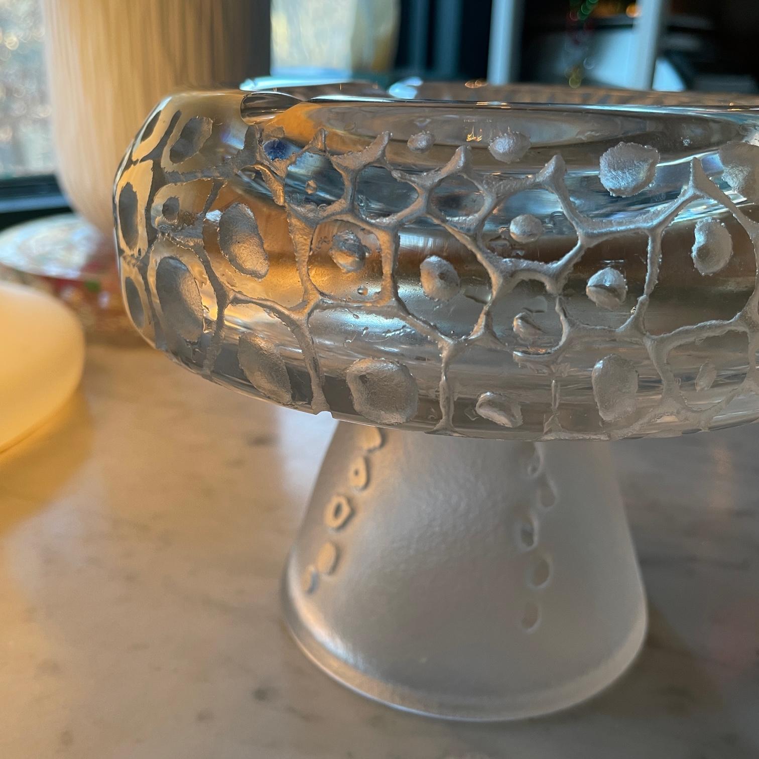 1960s Dolomite Mushroom Art Glass Footed Ashtray Vintage Italian Mid-Century Era For Sale 6