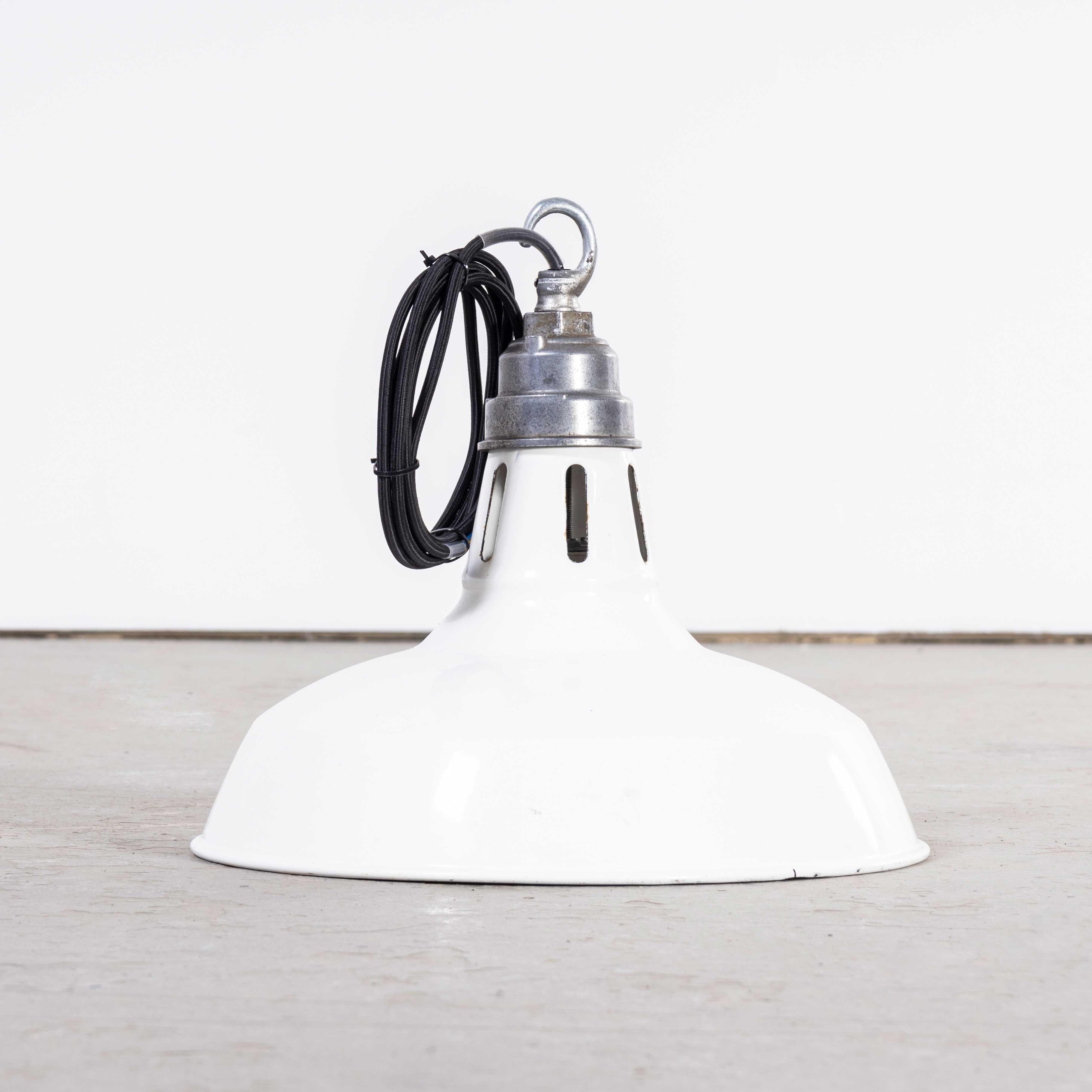 1960s Domed Simplex Enamelled Pendant Lamp, Restored For Sale 2