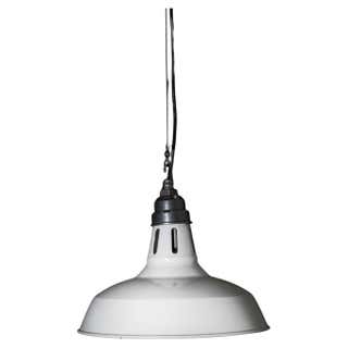 Midcentury Black and White Ceiling Light with Original Enamel, c. 1920 ...