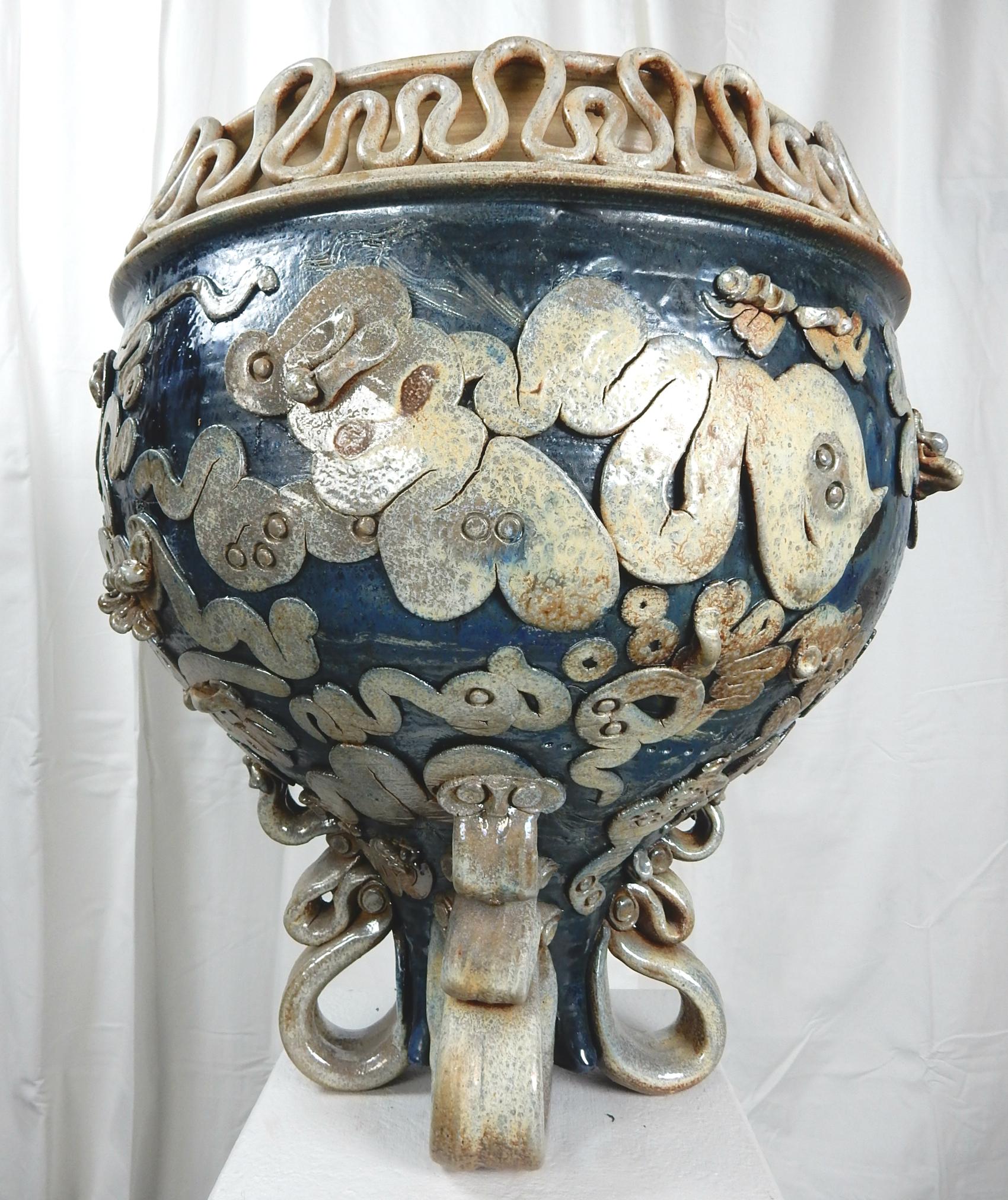 Terracotta Vaso scultura dello Studio Pottery di Don Reitz in vendita