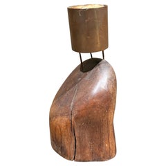 1960s Don Shoemaker Exotic Wood Bronze Votive Candle Holder
