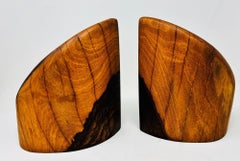 Paire de serre-livres en bois de cocobolo sculptés à la main par Don Shoemaker, années 1960