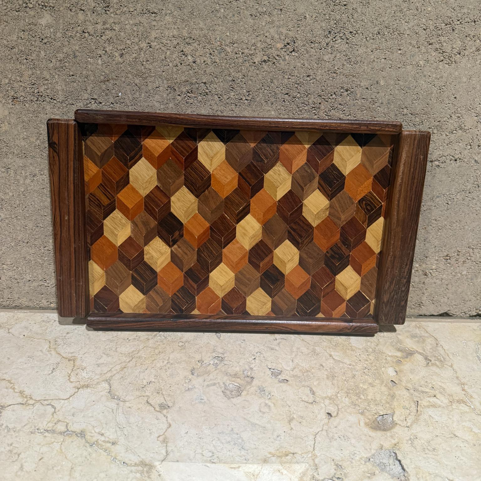 Bandeja de servicio Don Shoemaker Señal 1960 Madera exótica Moderno de mediados de siglo en venta
