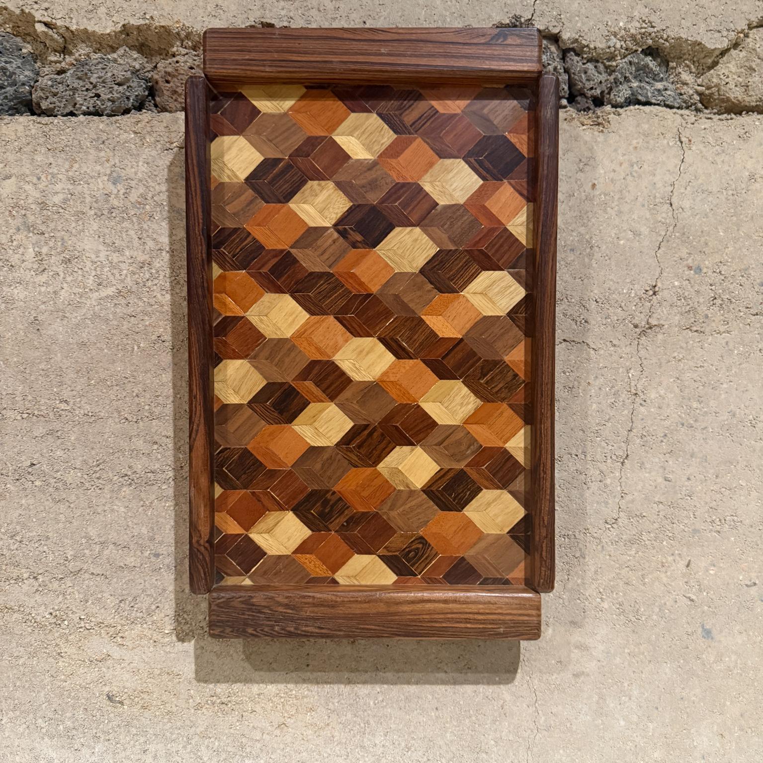Bandeja de servicio Don Shoemaker Señal 1960 Madera exótica Mexicano en venta