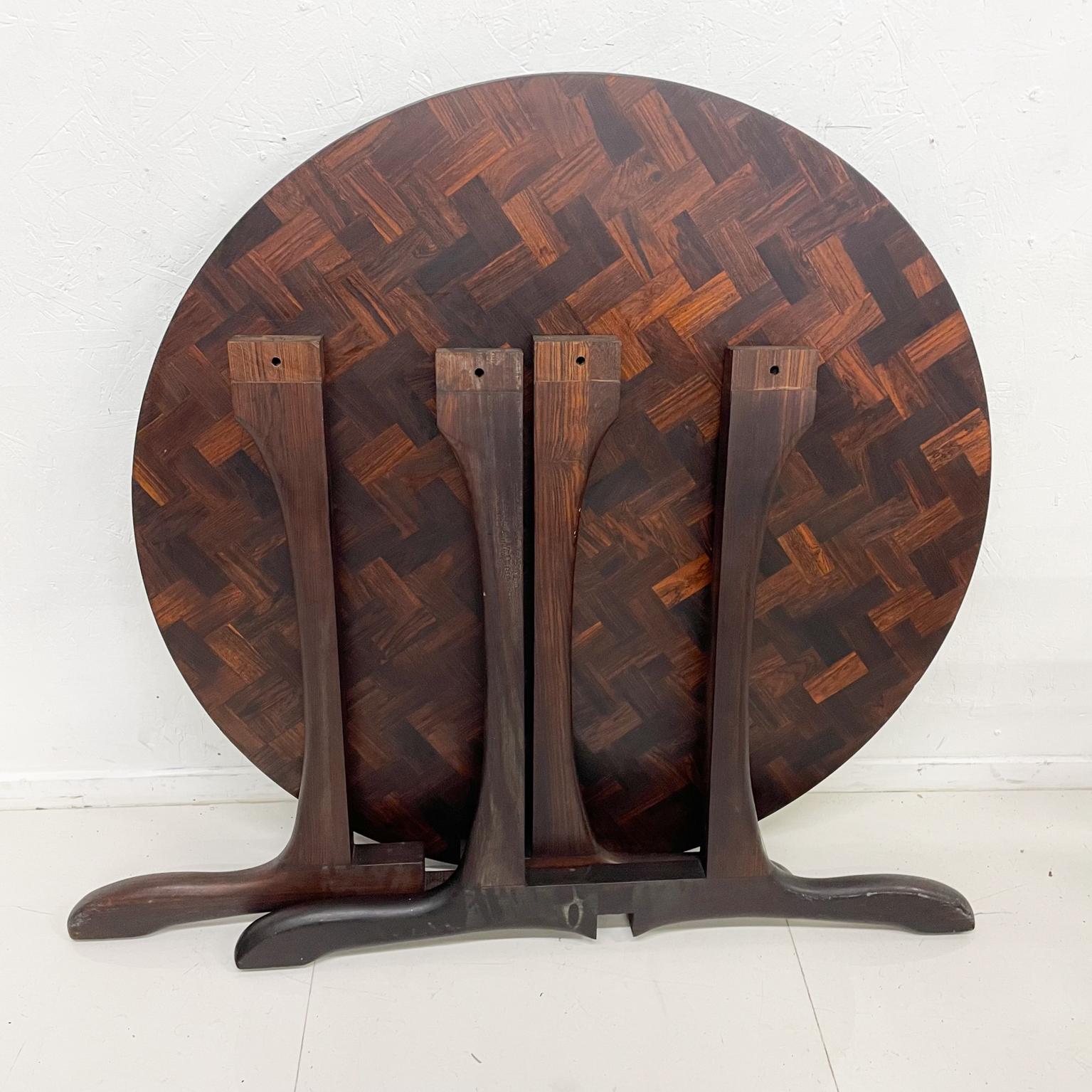 Mid-Century Modern 1960s Don Shoemaker Sling Collection Round Dining Table Exotic Cocobolo Mexico