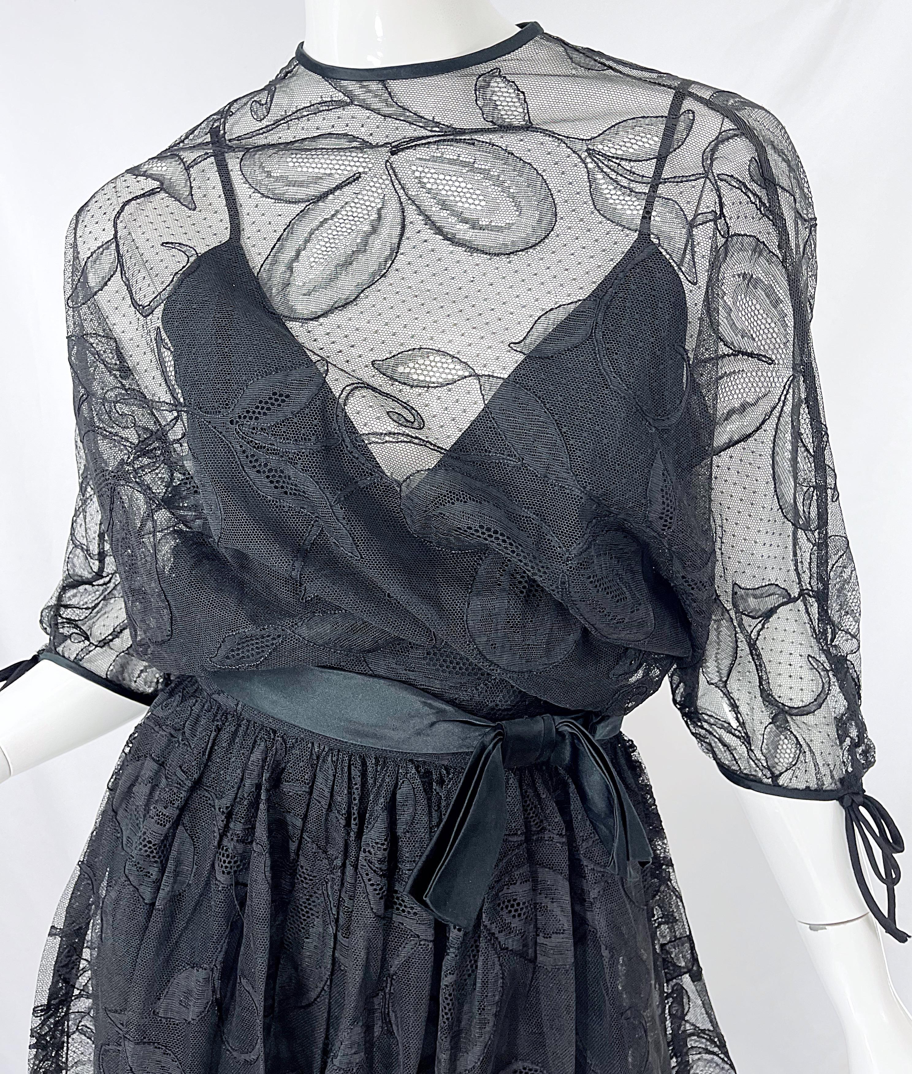 black lace overlay dress