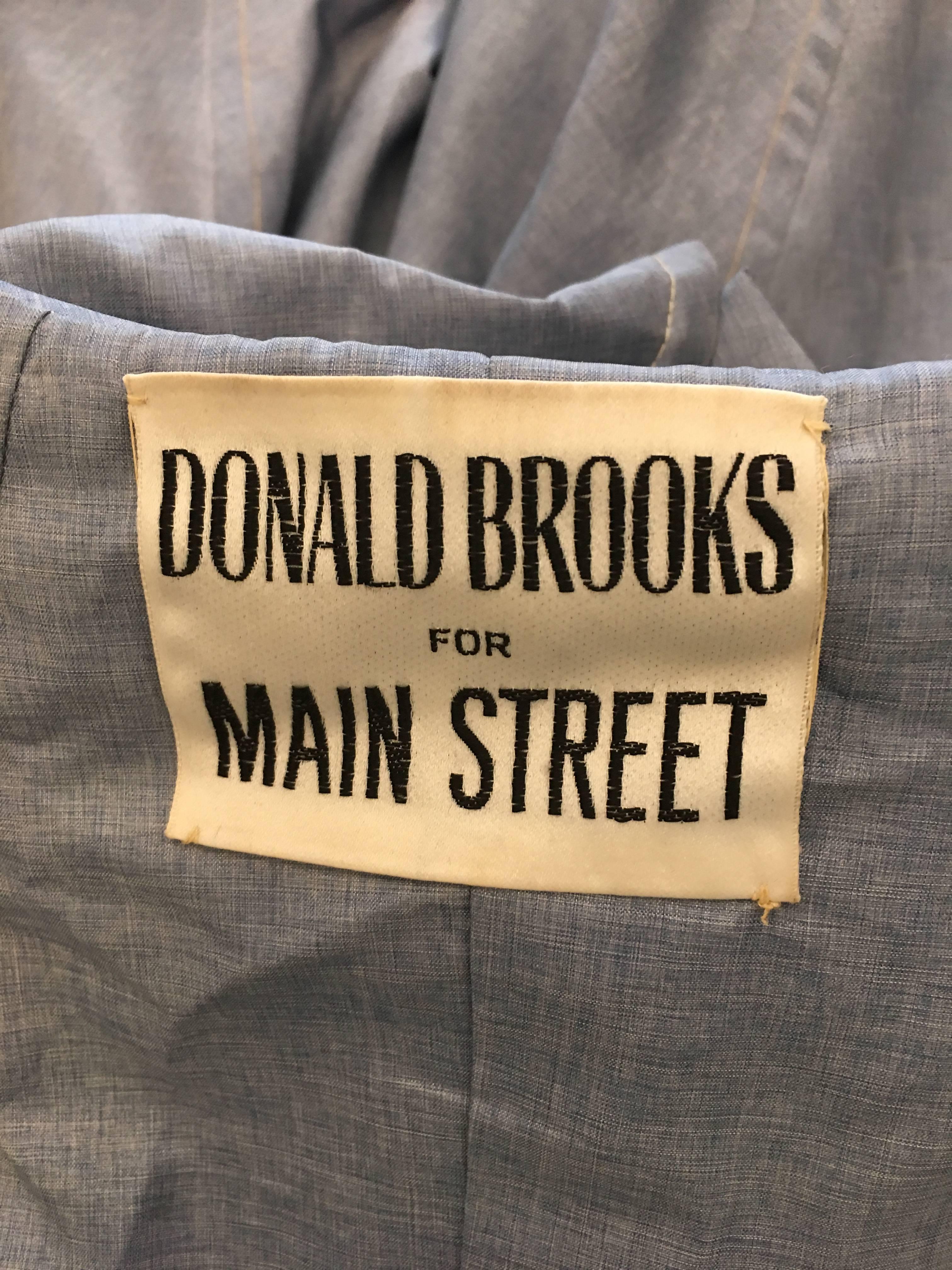 Donald Brooks for Main Street Blue Jacket, 1960s  For Sale 6