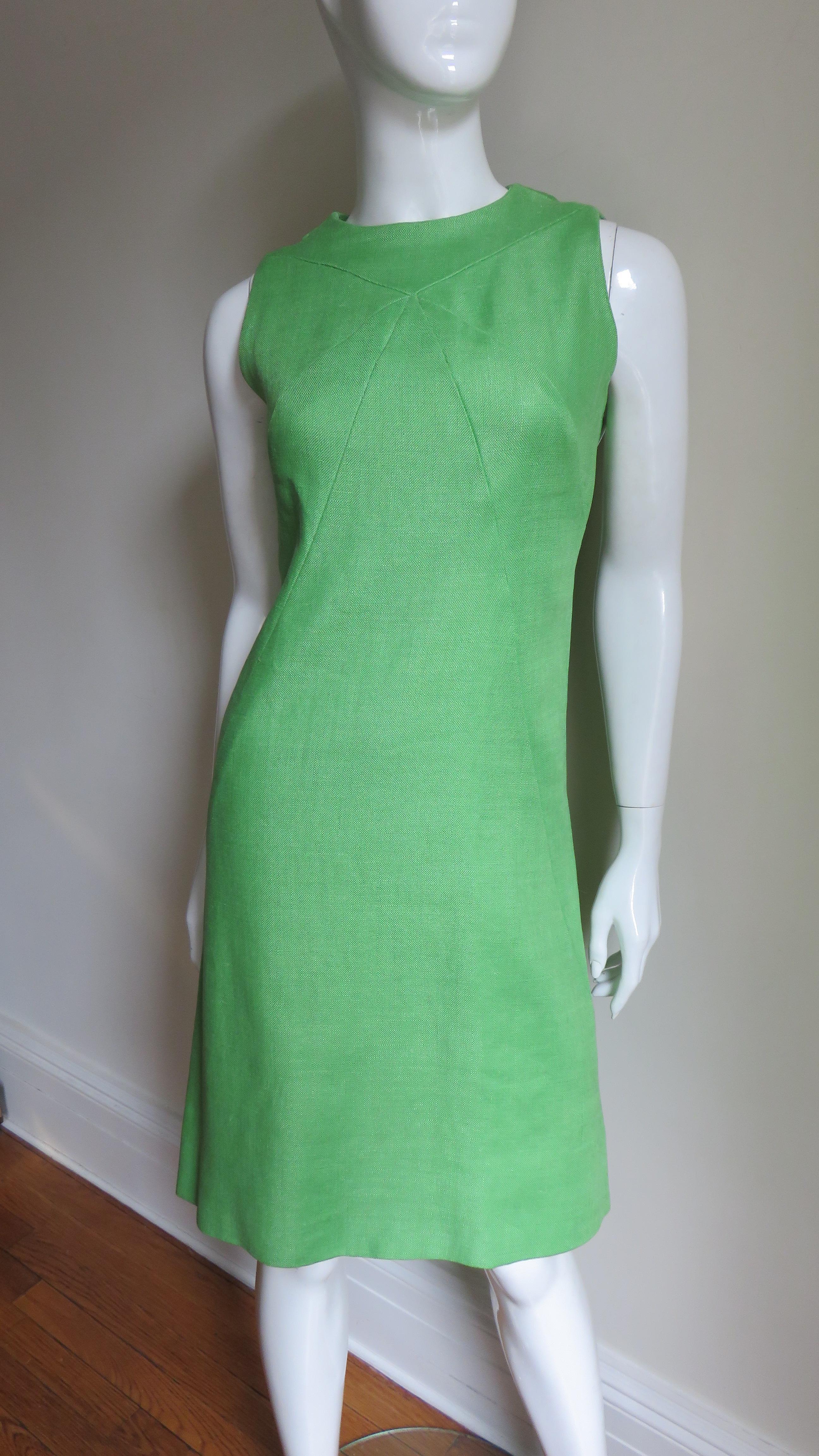 Donald Brooks 1960s Geometric Seams Dress In Good Condition For Sale In Water Mill, NY
