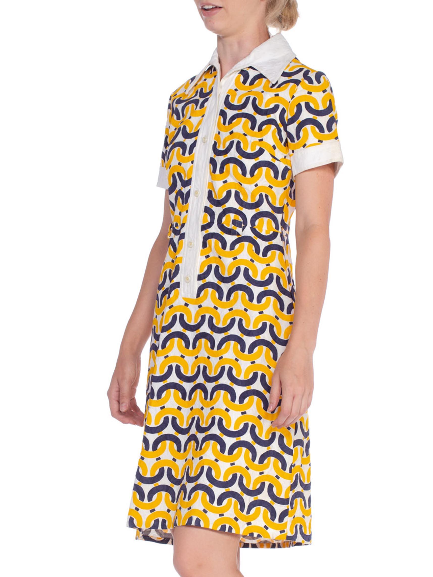 1960'S Donna Gay Mod Nautical Print Cotton Dress In Excellent Condition In New York, NY