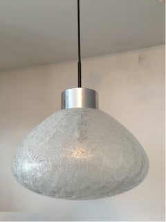 1960s Doria Textured Glass Drop Pendant Chandelier from Germany