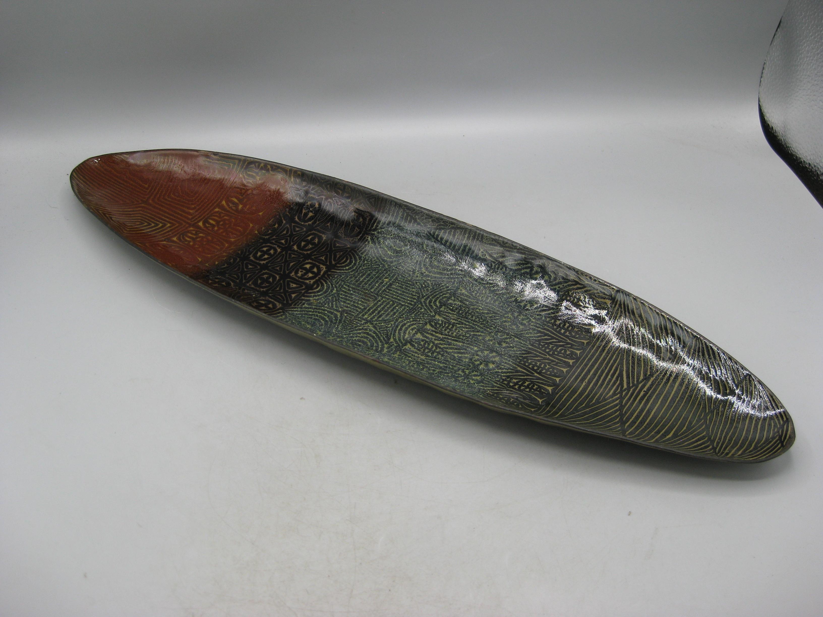 1960's Doris Hall Enamel over Copper Modernist Abstract Centerpiece Bowl Large! For Sale 5