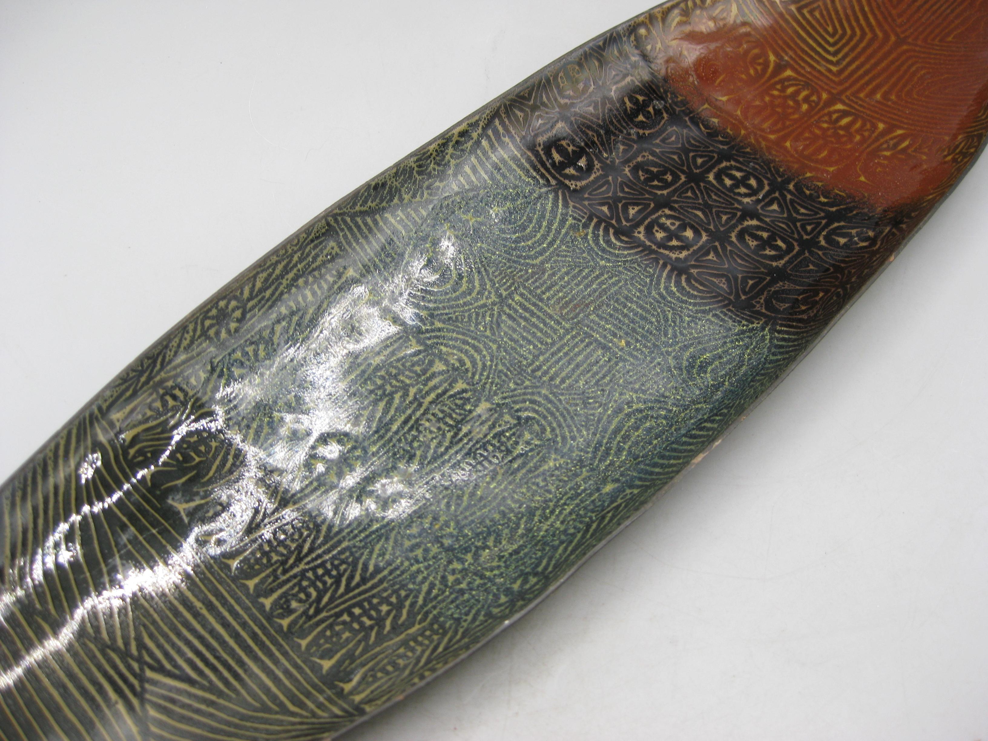 1960's Doris Hall Enamel over Copper Modernist Abstract Centerpiece Bowl Large! For Sale 7
