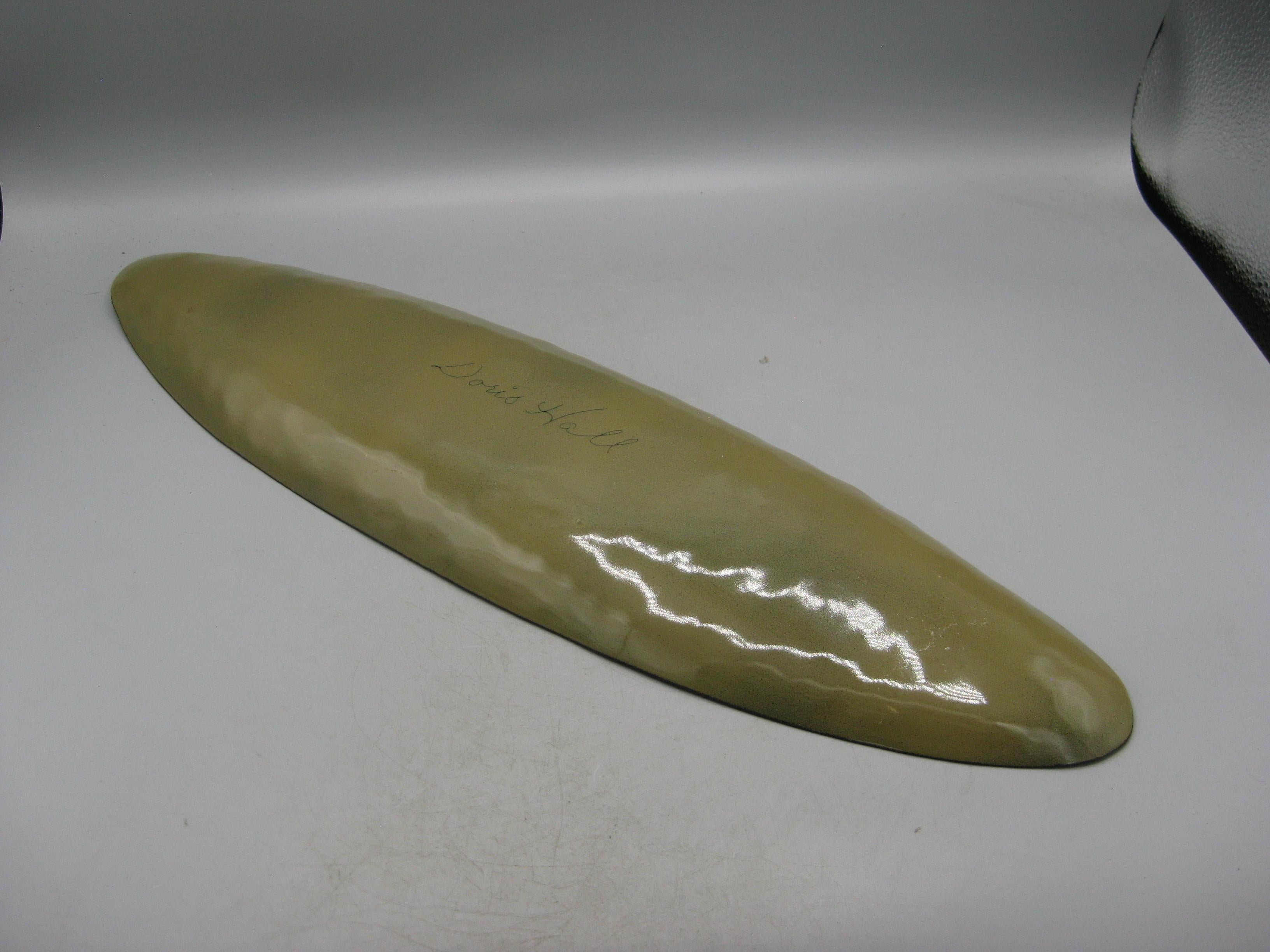1960's Doris Hall Enamel over Copper Modernist Abstract Centerpiece Bowl Large! For Sale 9