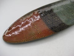 1960's Doris Hall Emaille über Kupfer Modernist Abstrakt Tafelaufsatz Schüssel groß!