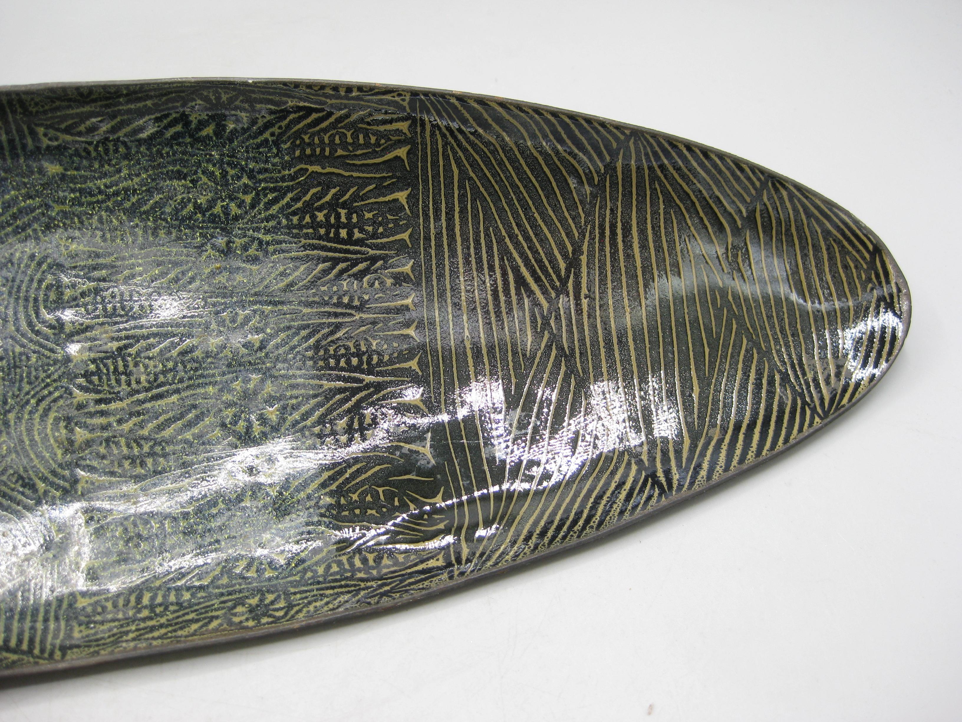 1960's Doris Hall Enamel over Copper Modernist Abstract Centerpiece Bowl Large! For Sale 3