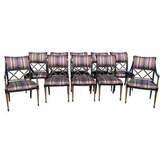 1960s Dorothy Draper for Henredon Regency Dining Chairs, Set of 10