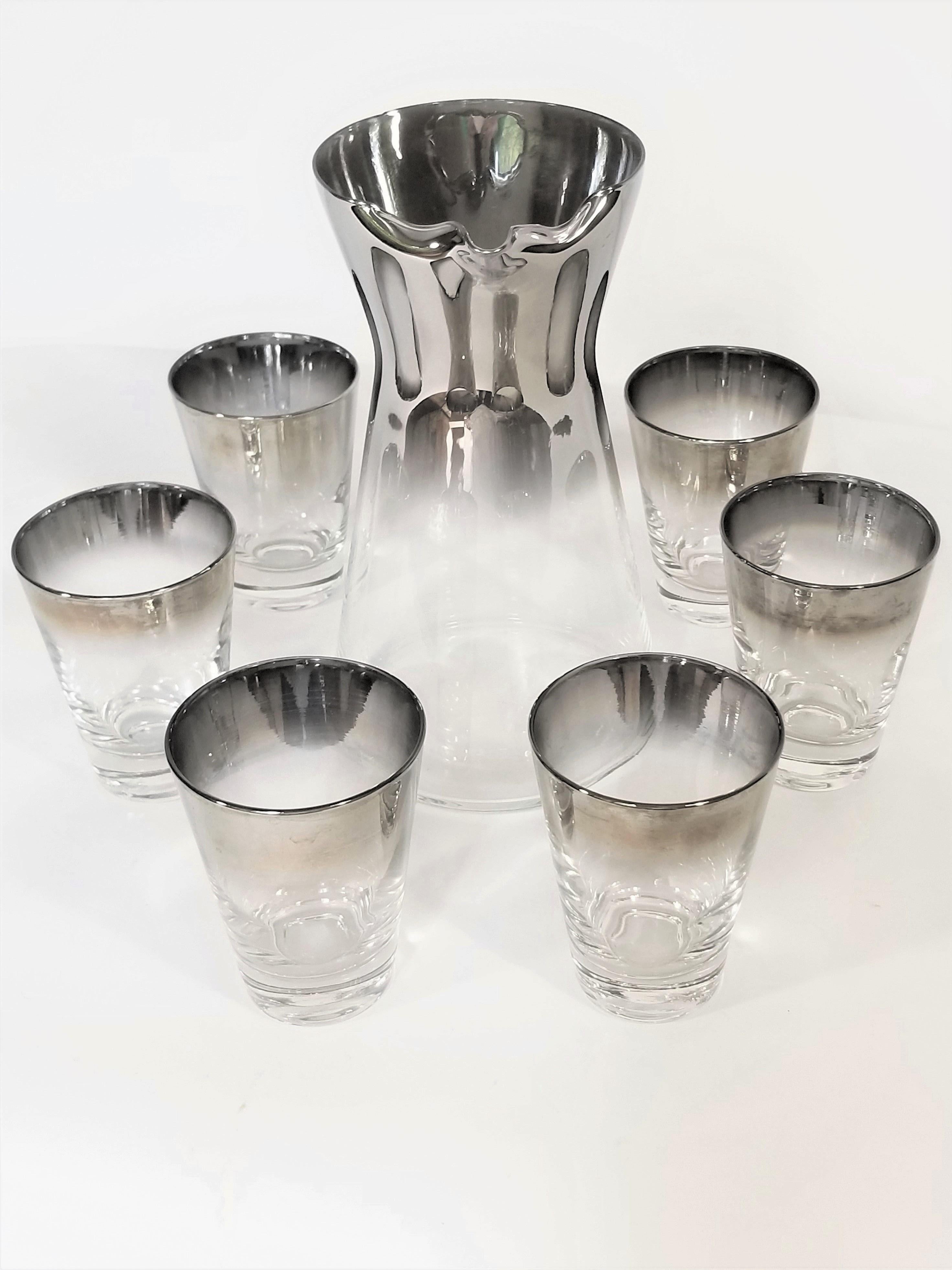 Mid-Century Modern Dorothy Thorpe Glassware Barware Cocktail Set Mid Century 1960s