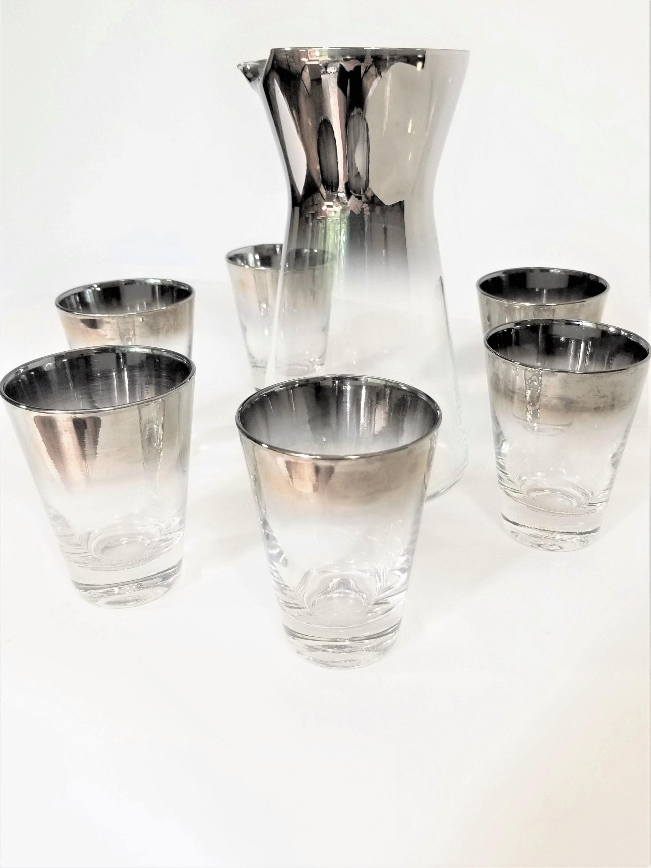 North American Dorothy Thorpe Glassware Barware Cocktail Set Mid Century 1960s