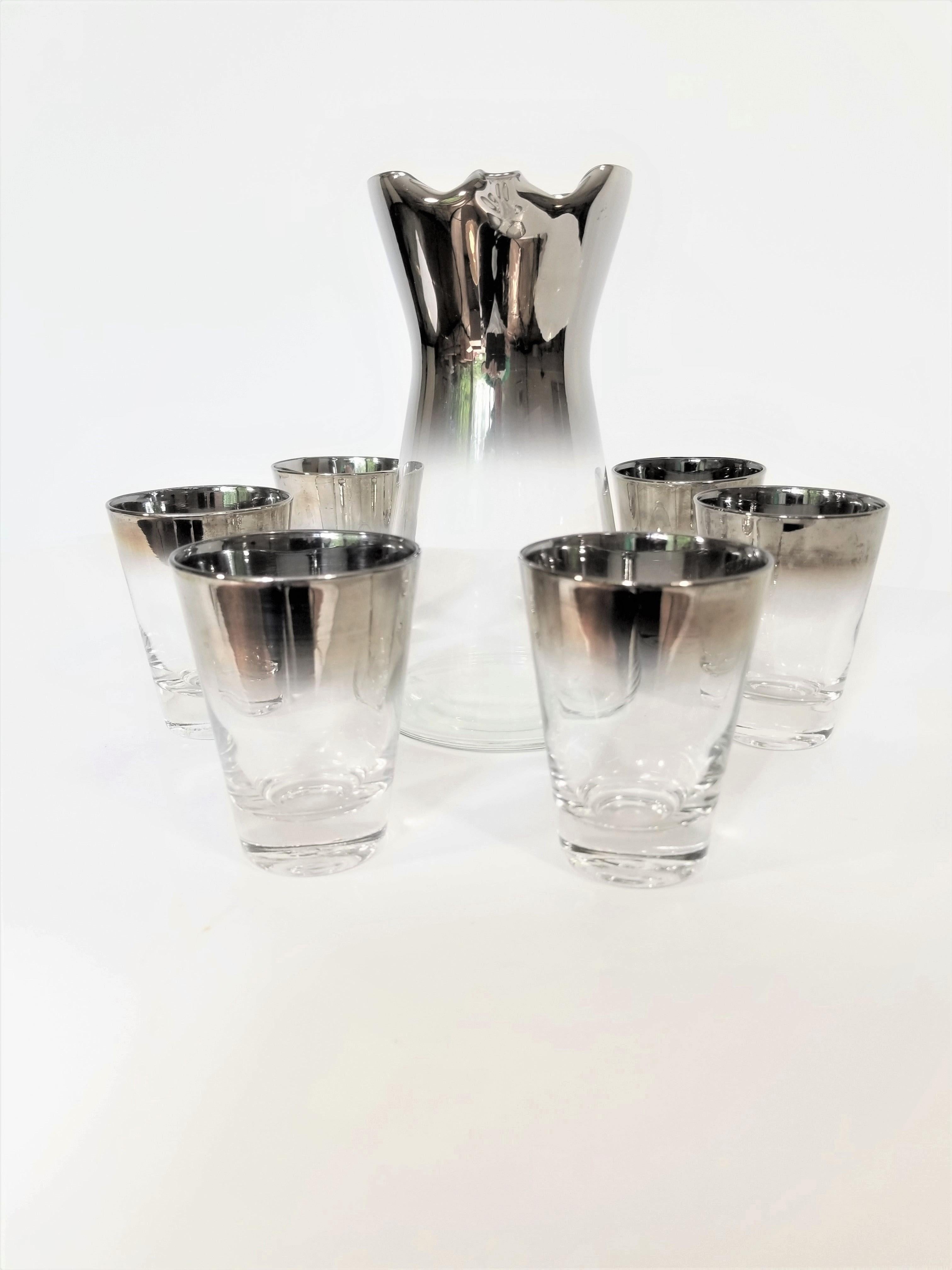 Dorothy Thorpe Glassware Barware Cocktail Set Mid Century 1960s In Excellent Condition In New York, NY