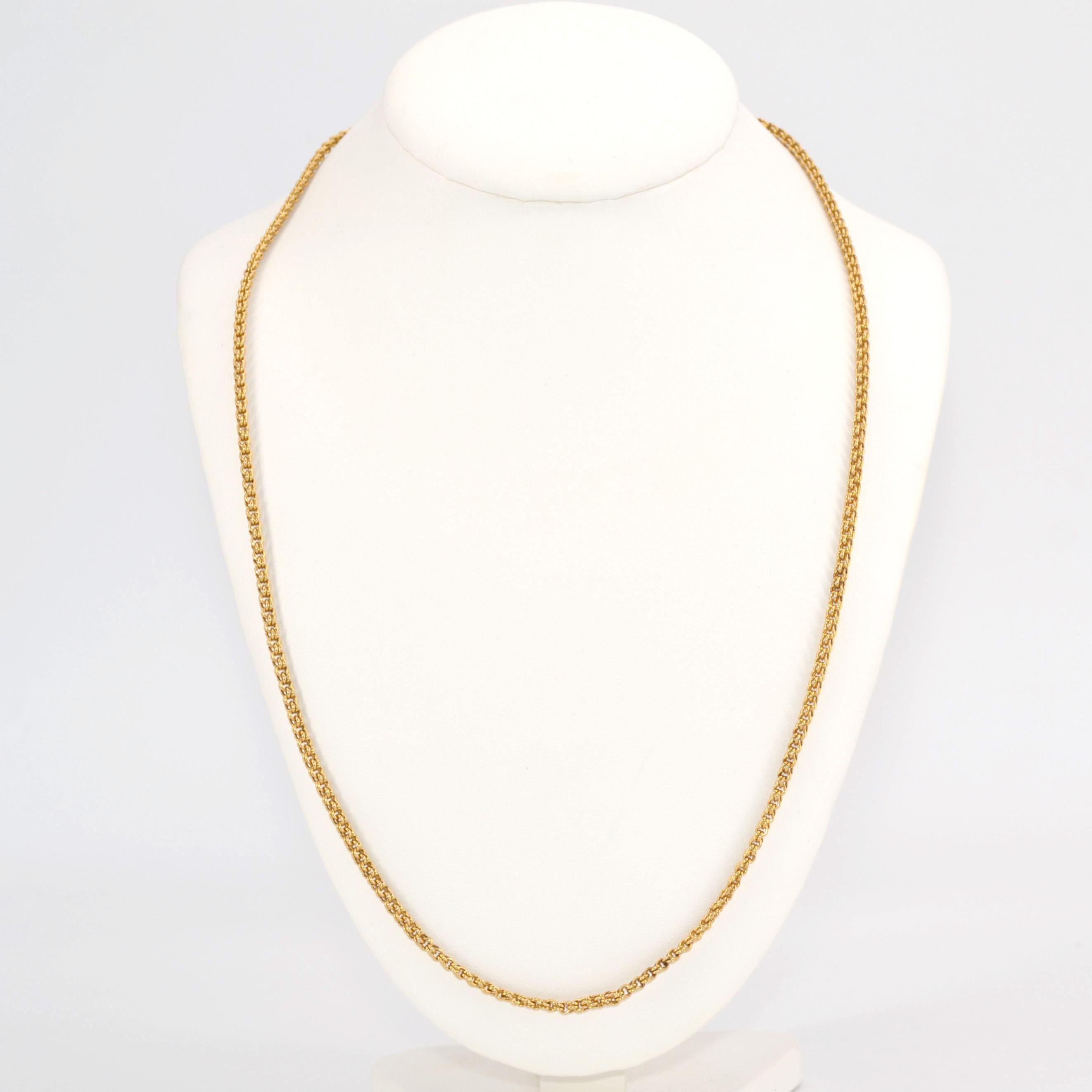 1960s Double Jaseron Mesh 18 Karat Yellow Gold Chain Necklace 8