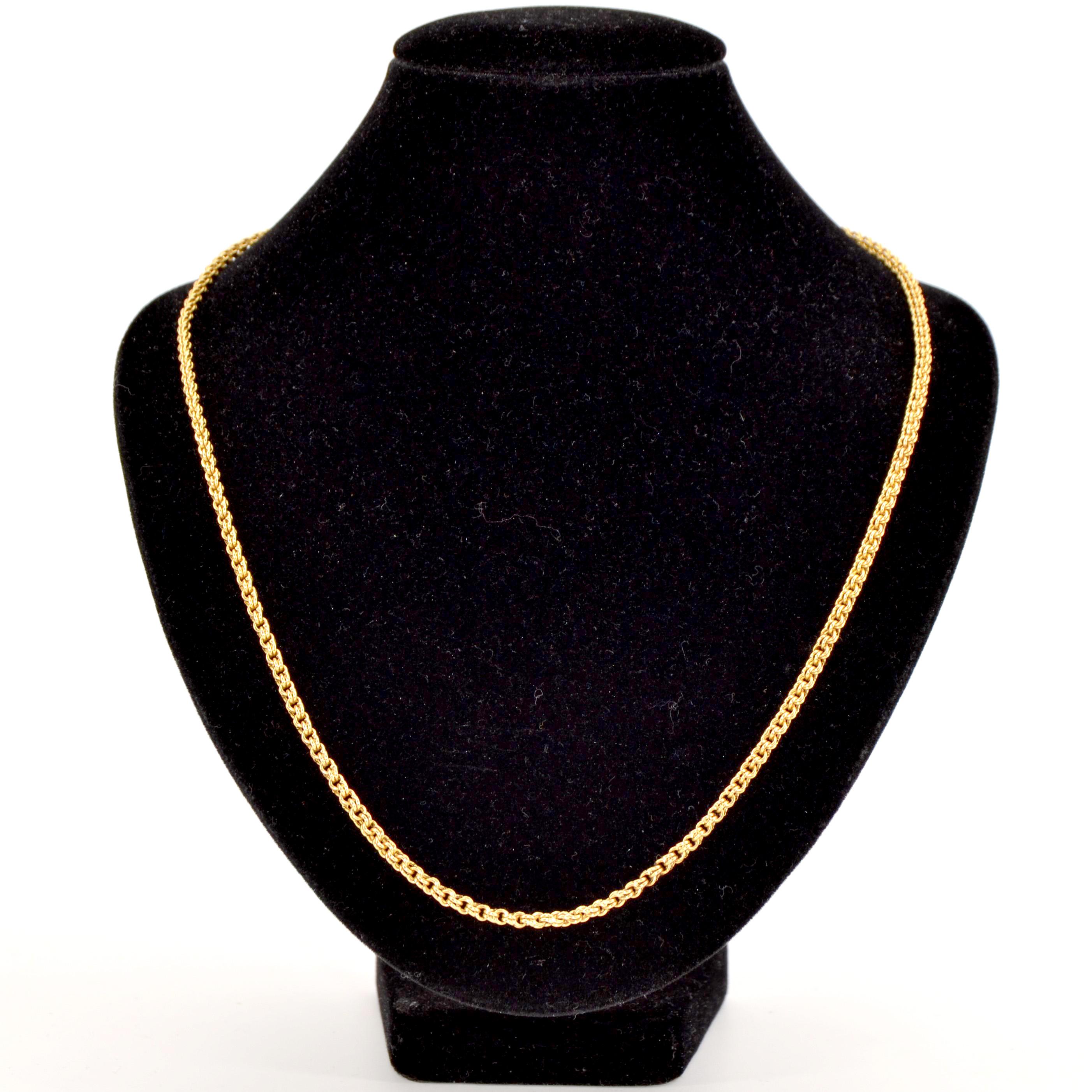 1960s Double Jaseron Mesh 18 Karat Yellow Gold Chain Necklace In Good Condition In Poitiers, FR