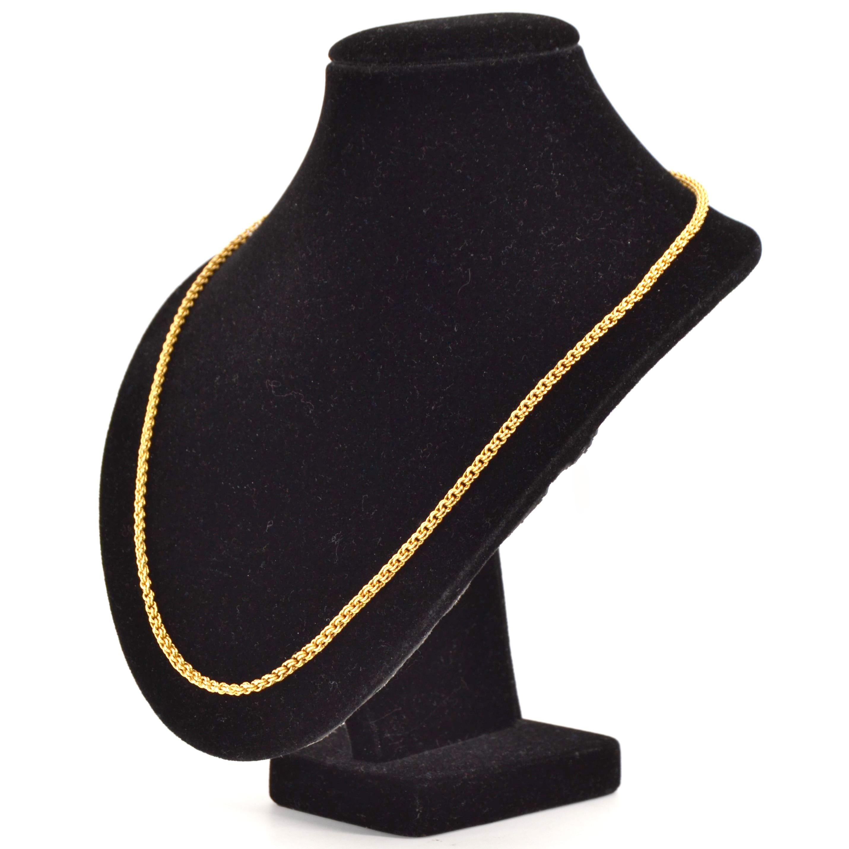 Women's 1960s Double Jaseron Mesh 18 Karat Yellow Gold Chain Necklace