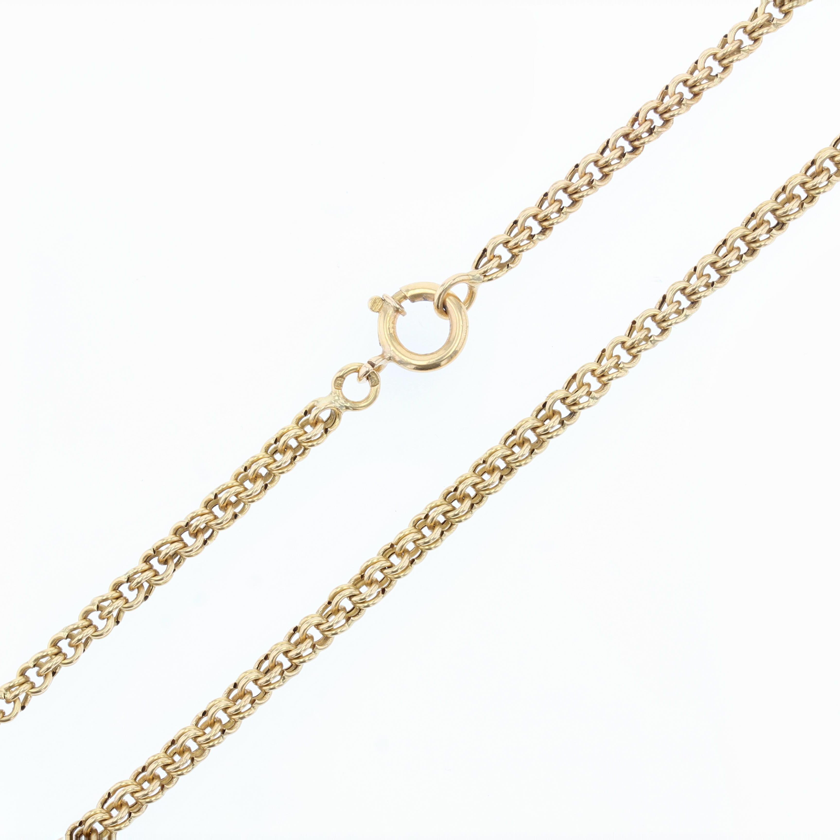 1960s Double Jaseron Mesh 18 Karat Yellow Gold Chain Necklace 3